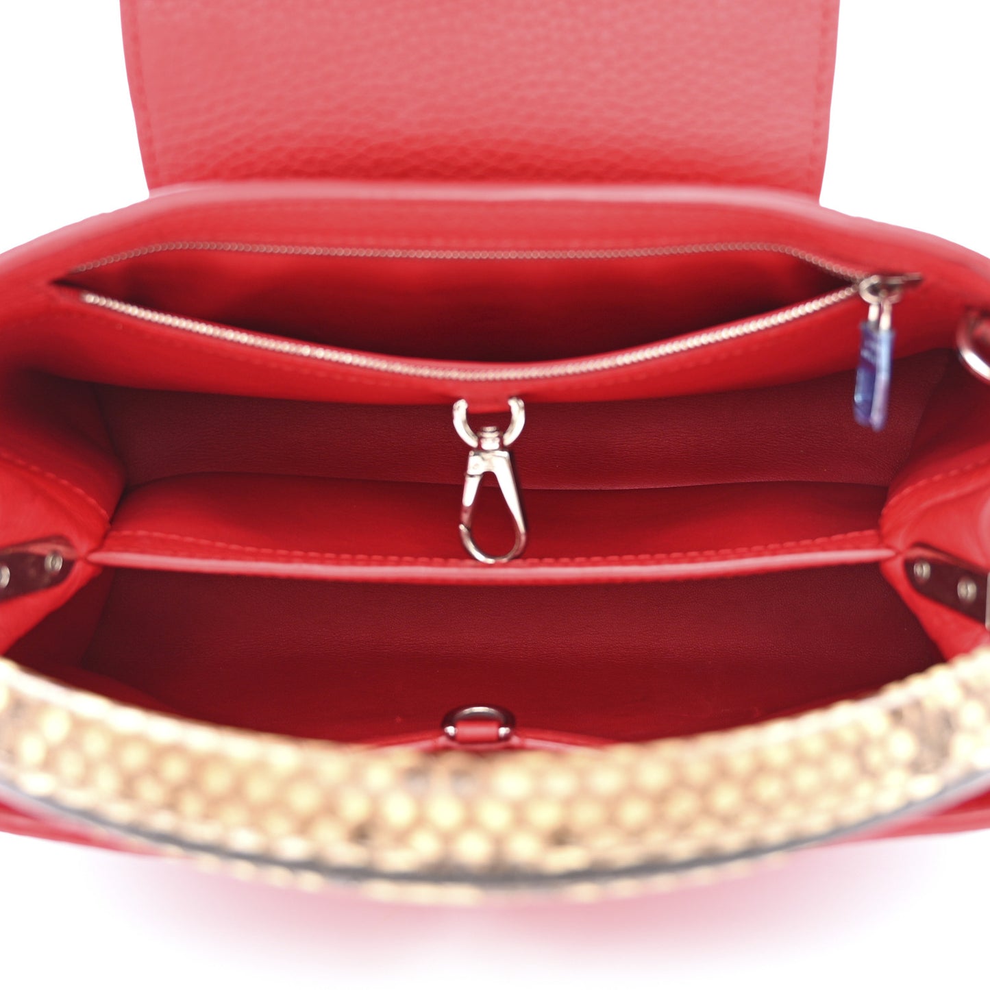 Taurillon Snakeskin Capucines PM Rubis