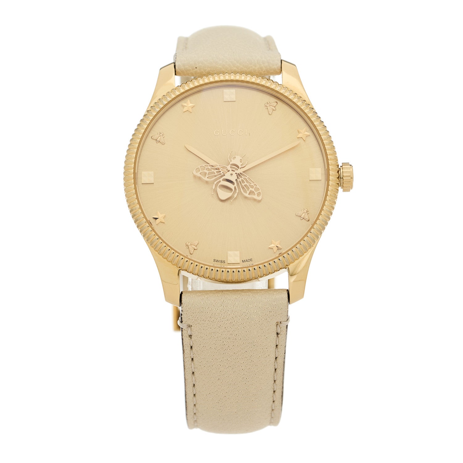 Gucci Stainless Steel Calfskin 36mm G-Timeless Bee Quartz Watch