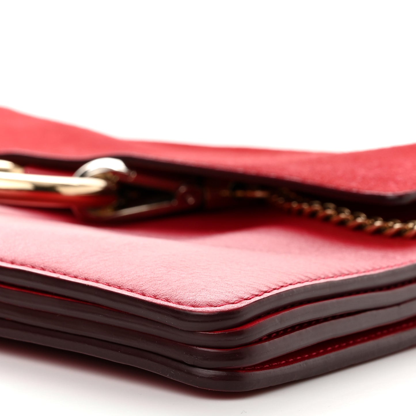 Calfskin Suede Medium Faye Shoulder Bag Red