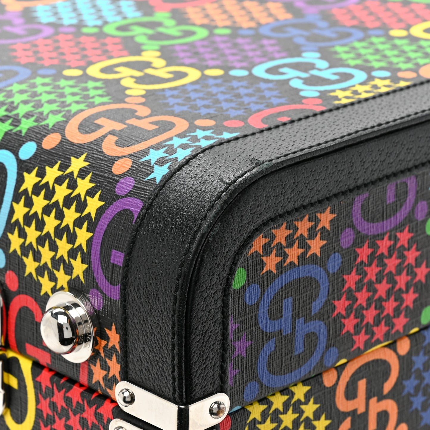 GG Supreme Monogram Psychedelic Extra Large Savoy Suitcase Black Multicolor