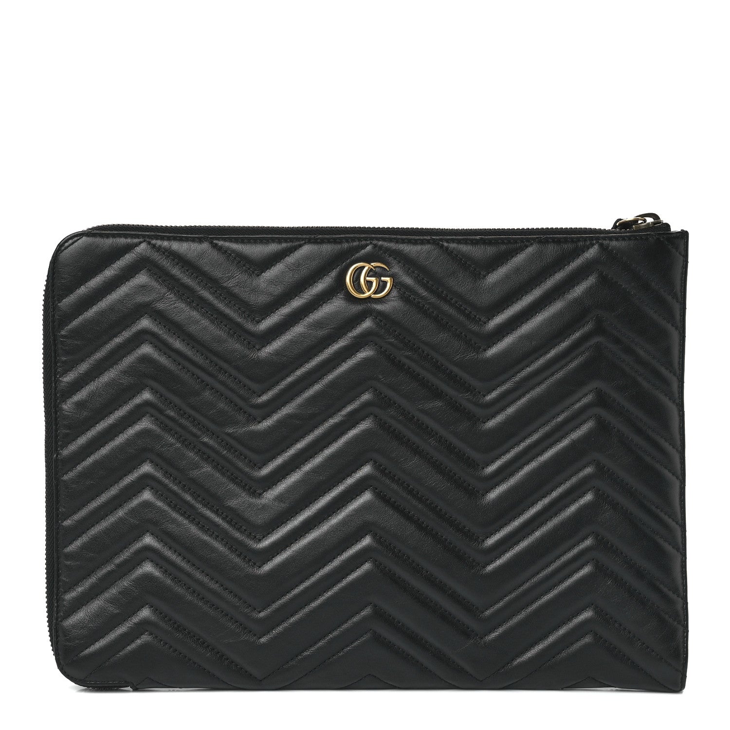 Gucci Calfskin Matelasse GG Marmont Portfolio Clutch Black 1 of 12