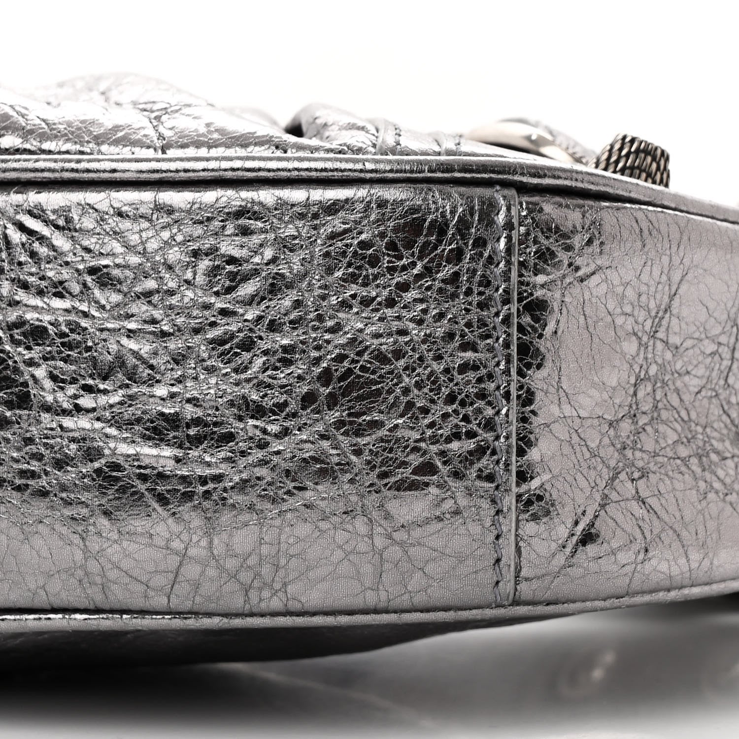Balenciaga Metallic Agneau Arena Le Cagole Shoulder Bag XS Silver 12 of 12