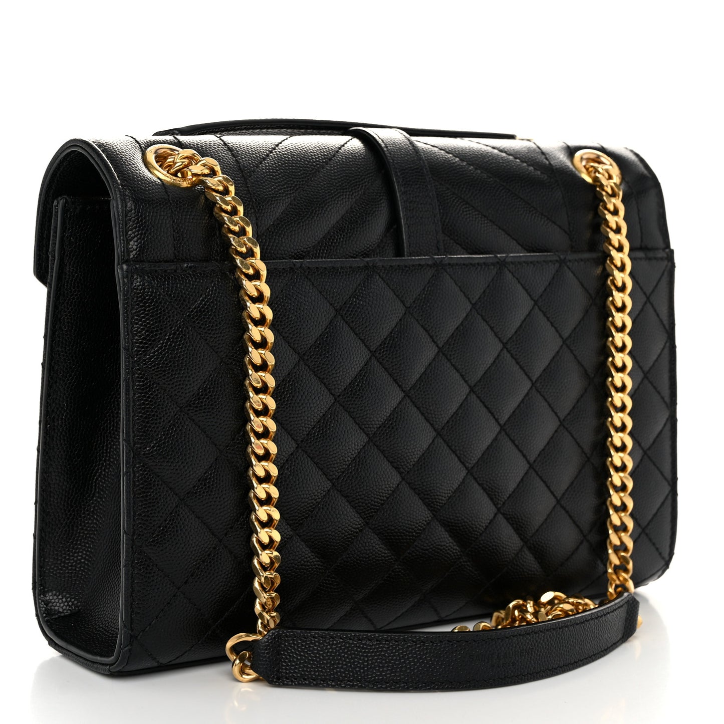 Grain De Poudre Textured Mixed Matelasse Triquilt Medium Monogram Satchel Black
