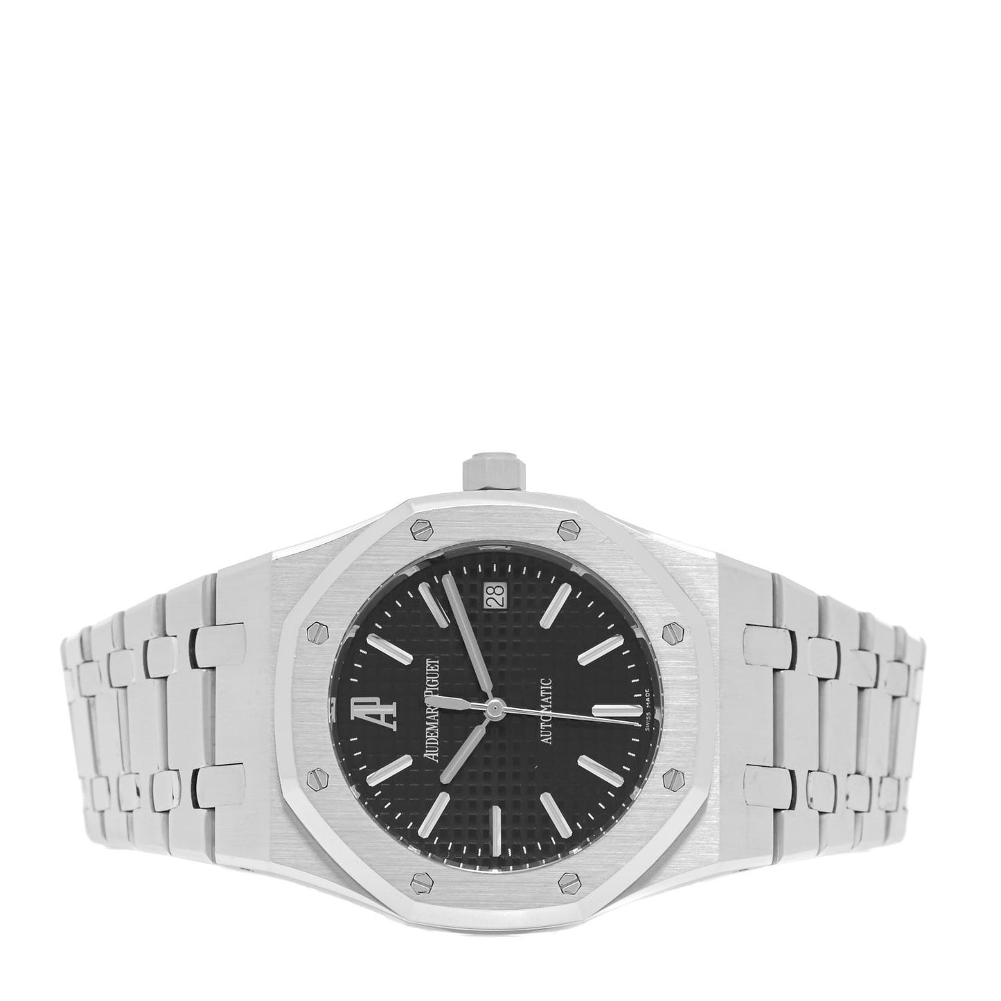Stainless Steel 39mm Royal Oak Automatic Watch Black 15300ST