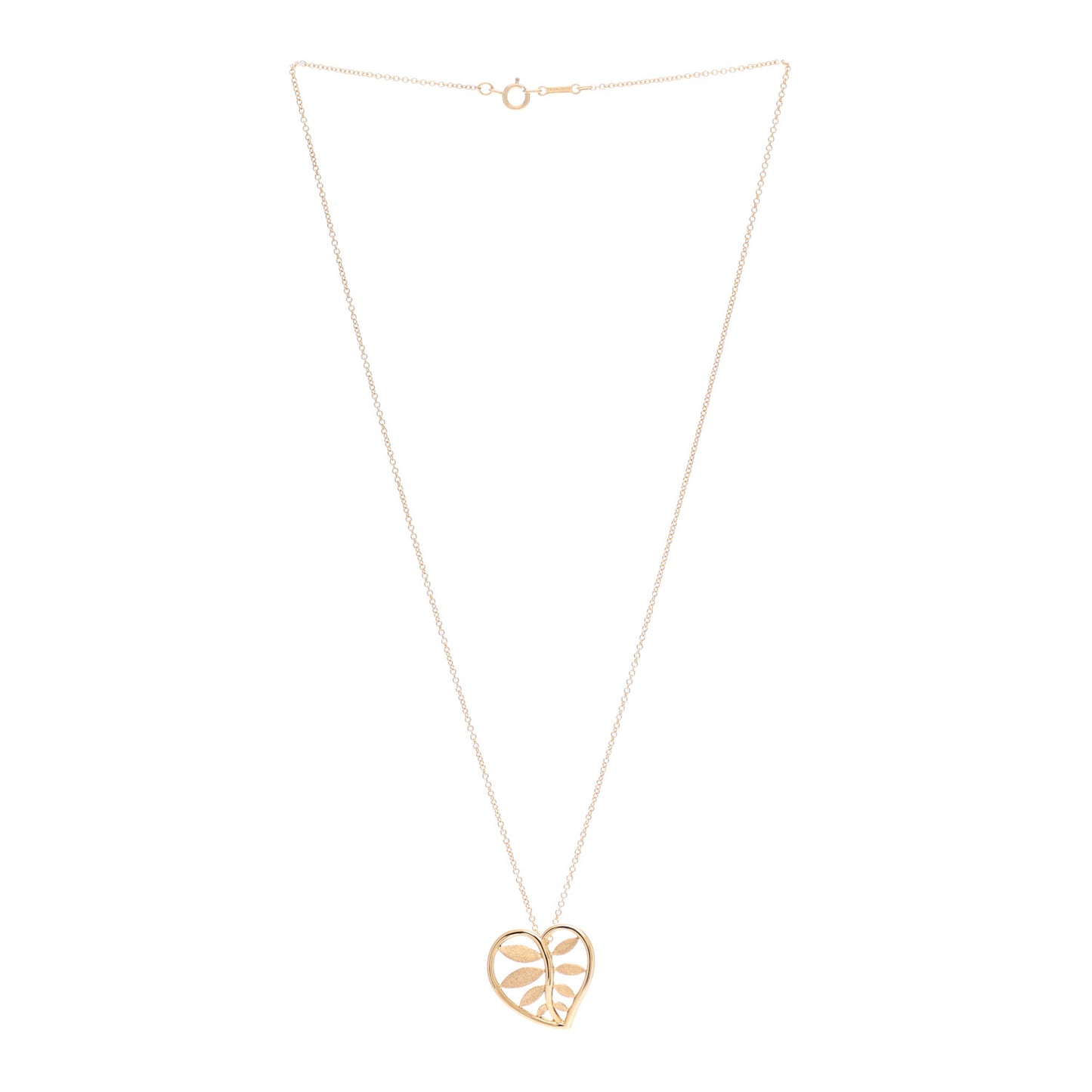 18K Yellow Gold Paloma Picasso Villa Paloma Heart Palm Pendant Necklace