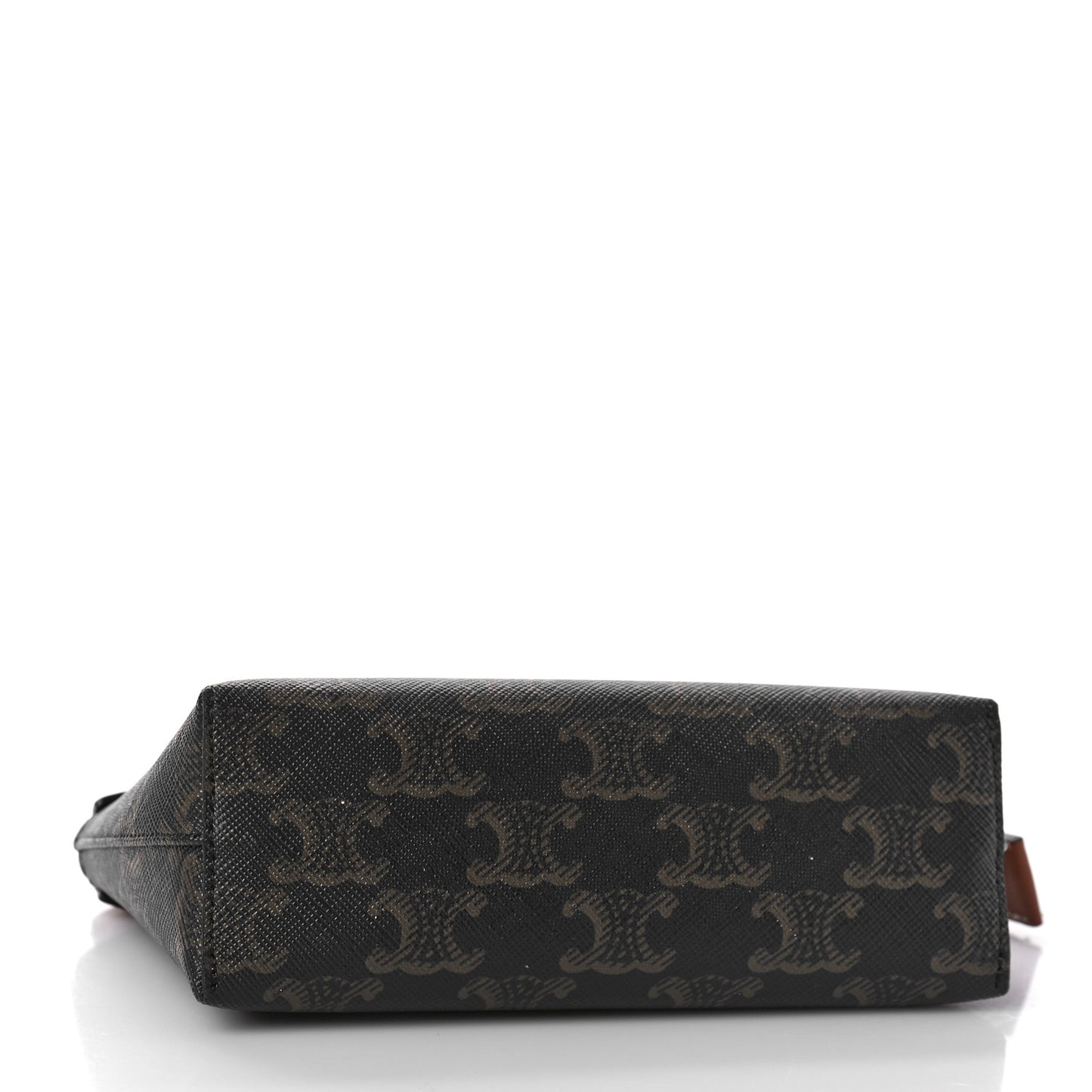 Triomphe Canvas Calfskin Cosmetic Pouch Tan