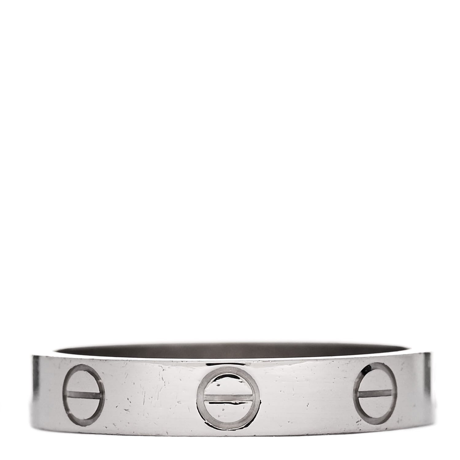 Cartier 18K White Gold 3.5mm LOVE Wedding Band Ring 54 6.75 3 of 5