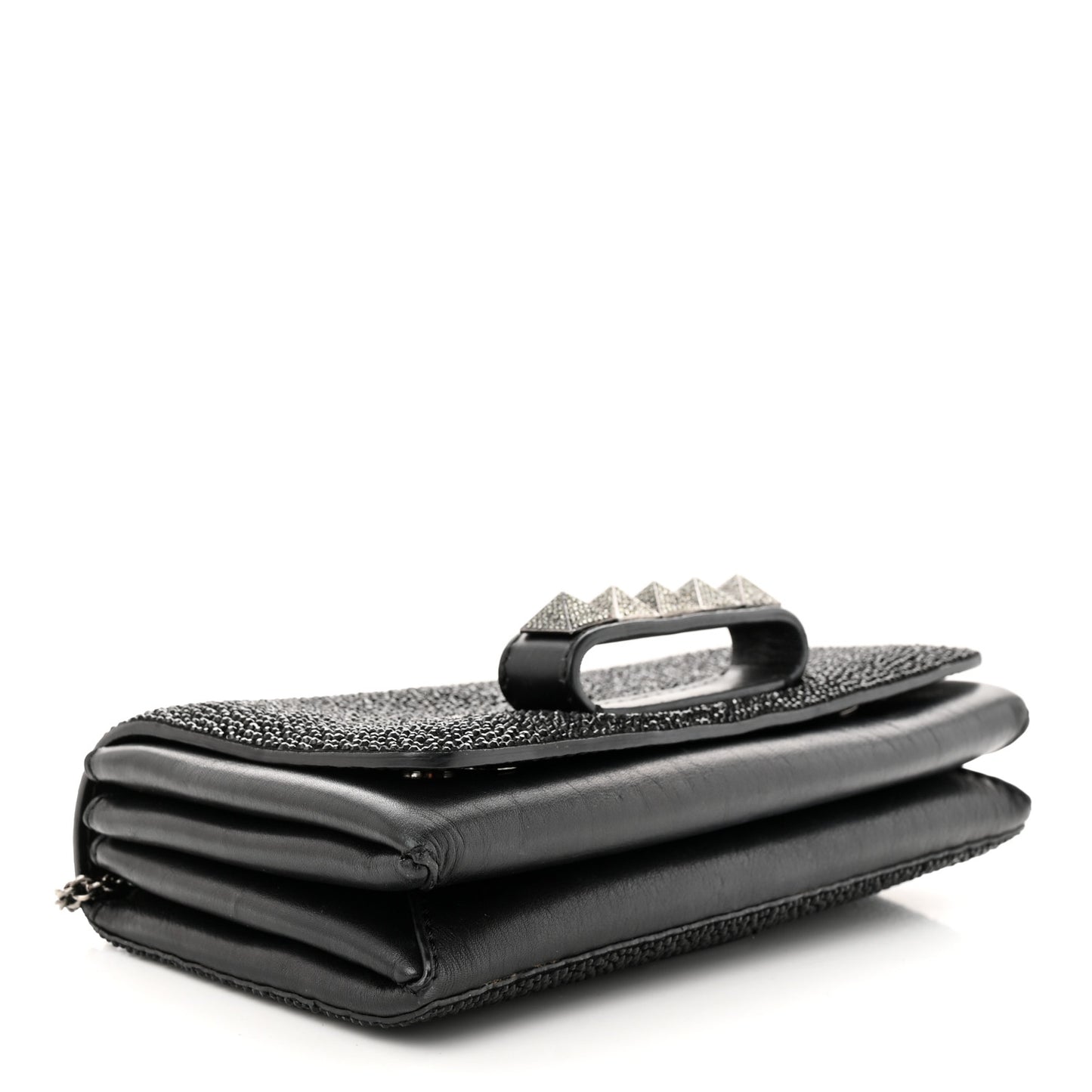 Crystal Encrusted Studs Va Va Voom Shoulder Bag Black