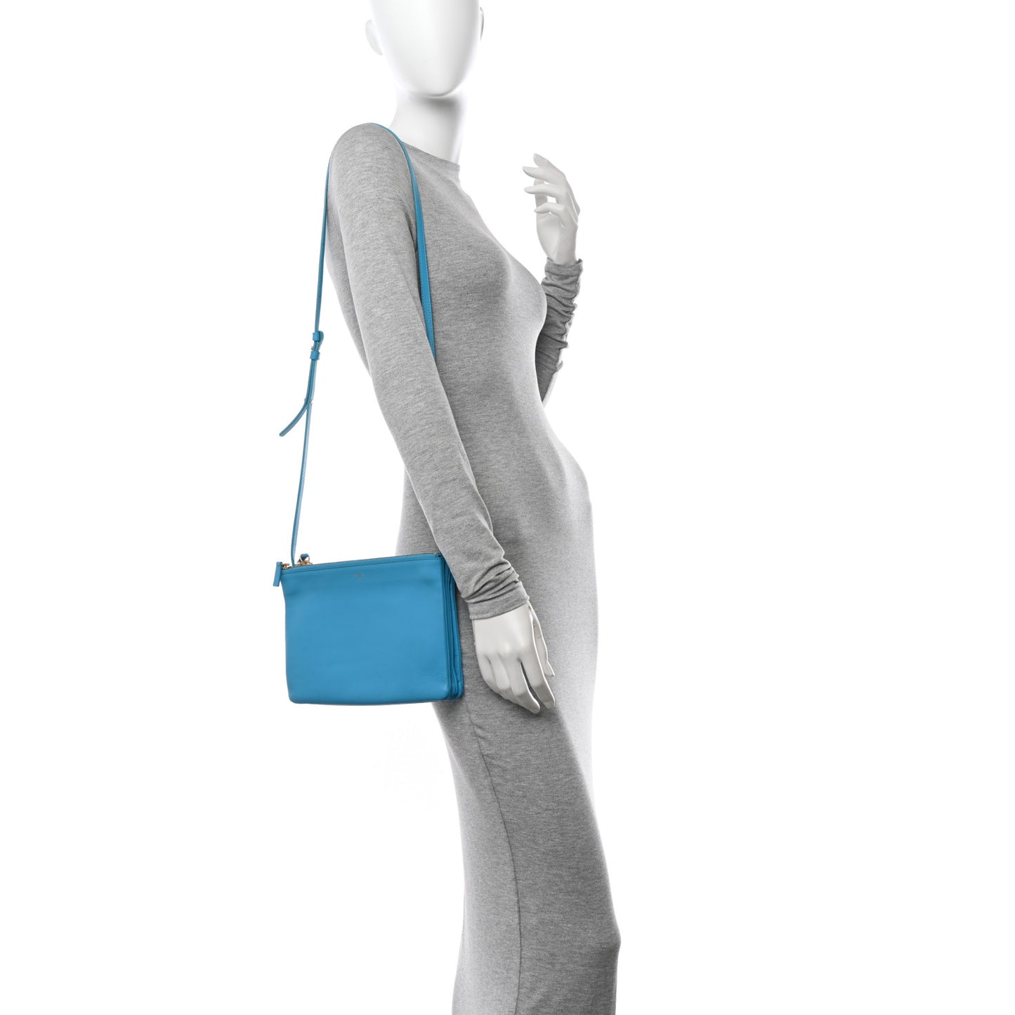 Lambskin Large Trio Crossbody Bag Turquoise