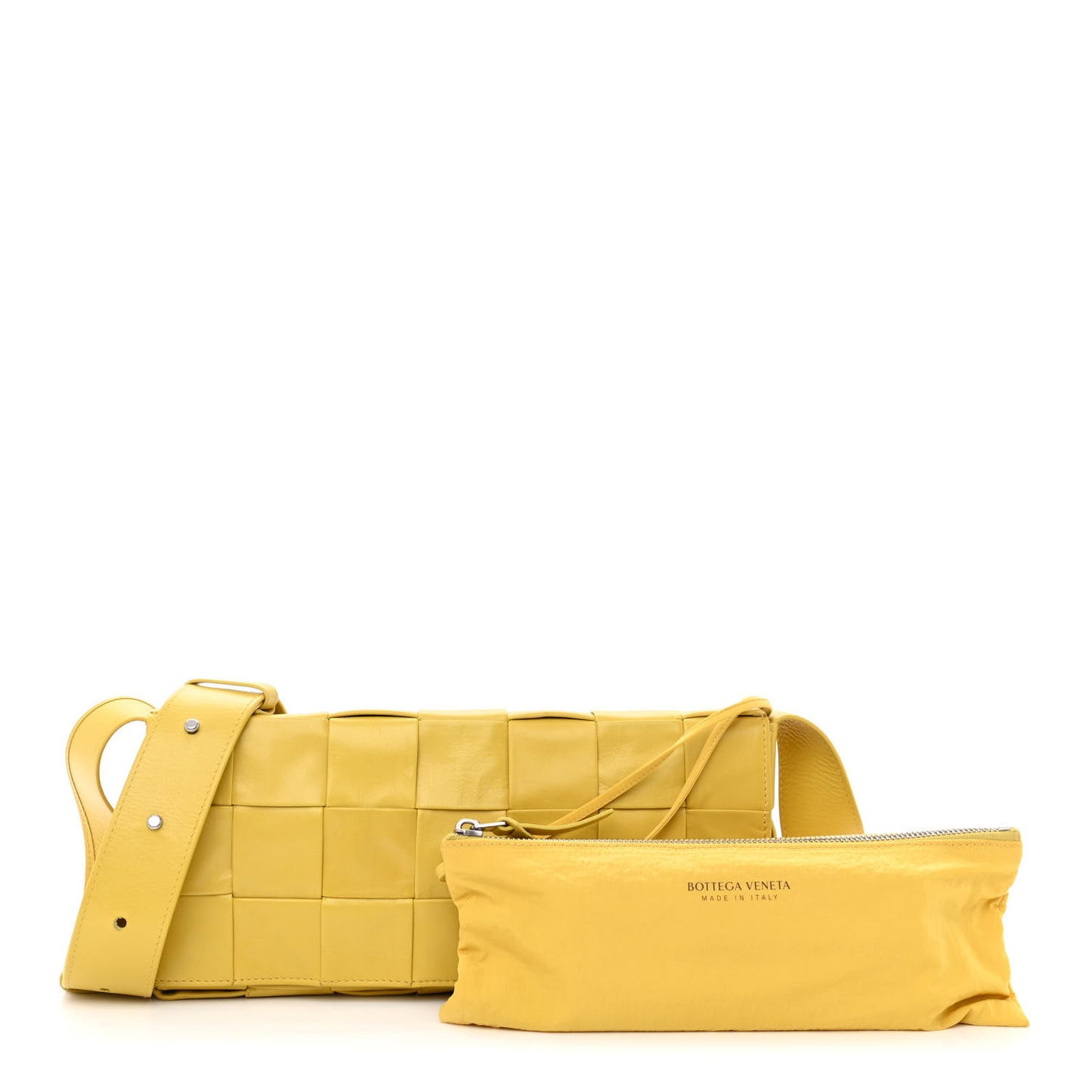 Paper Calfskin Intrecciato Stretch Cassette Buttercup