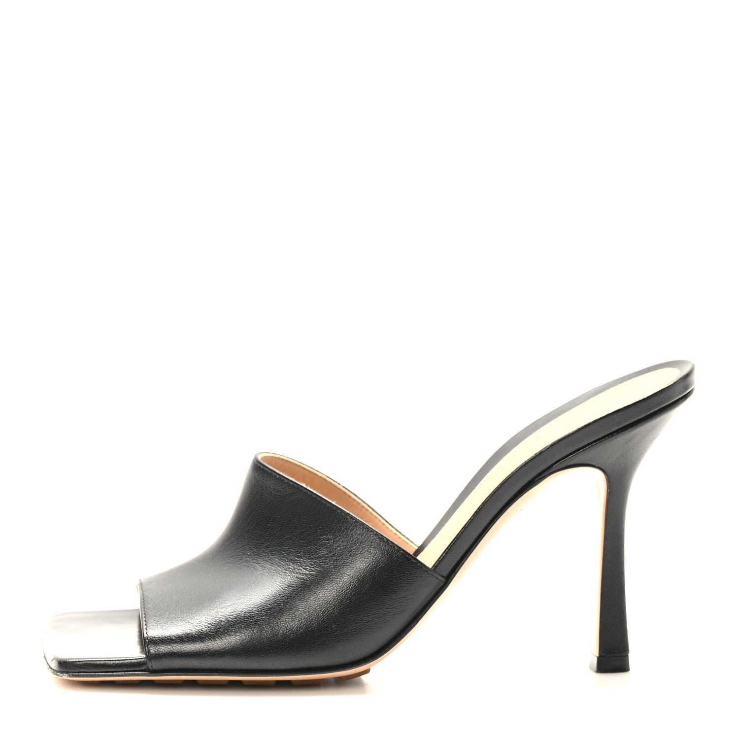 Bottega Veneta Lambskin Stretch Mule Sandals 38 Black 1 of 7