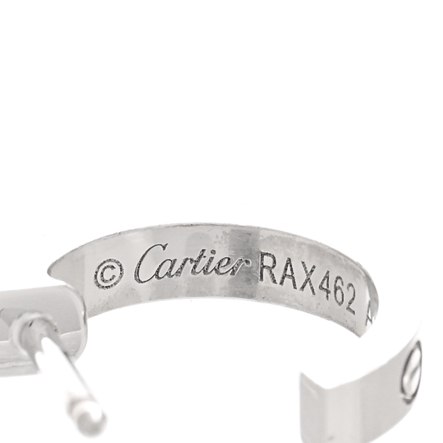 Cartier 18K White Gold Small LOVE Hoop Earrings 4 of 5