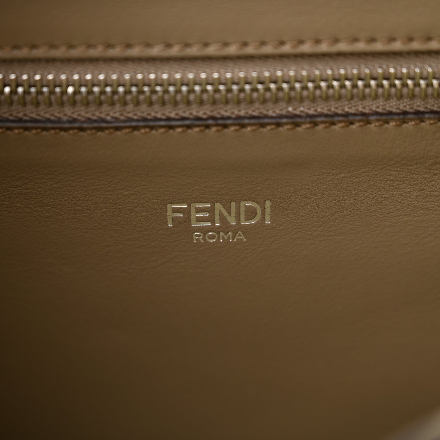 Cuoio Romano Vitello Cover Glazed Fabric Bi-Color FF 1974 Mini Peekaboo I SEE U Satchel Tartufo Banana Tobacco Moro
