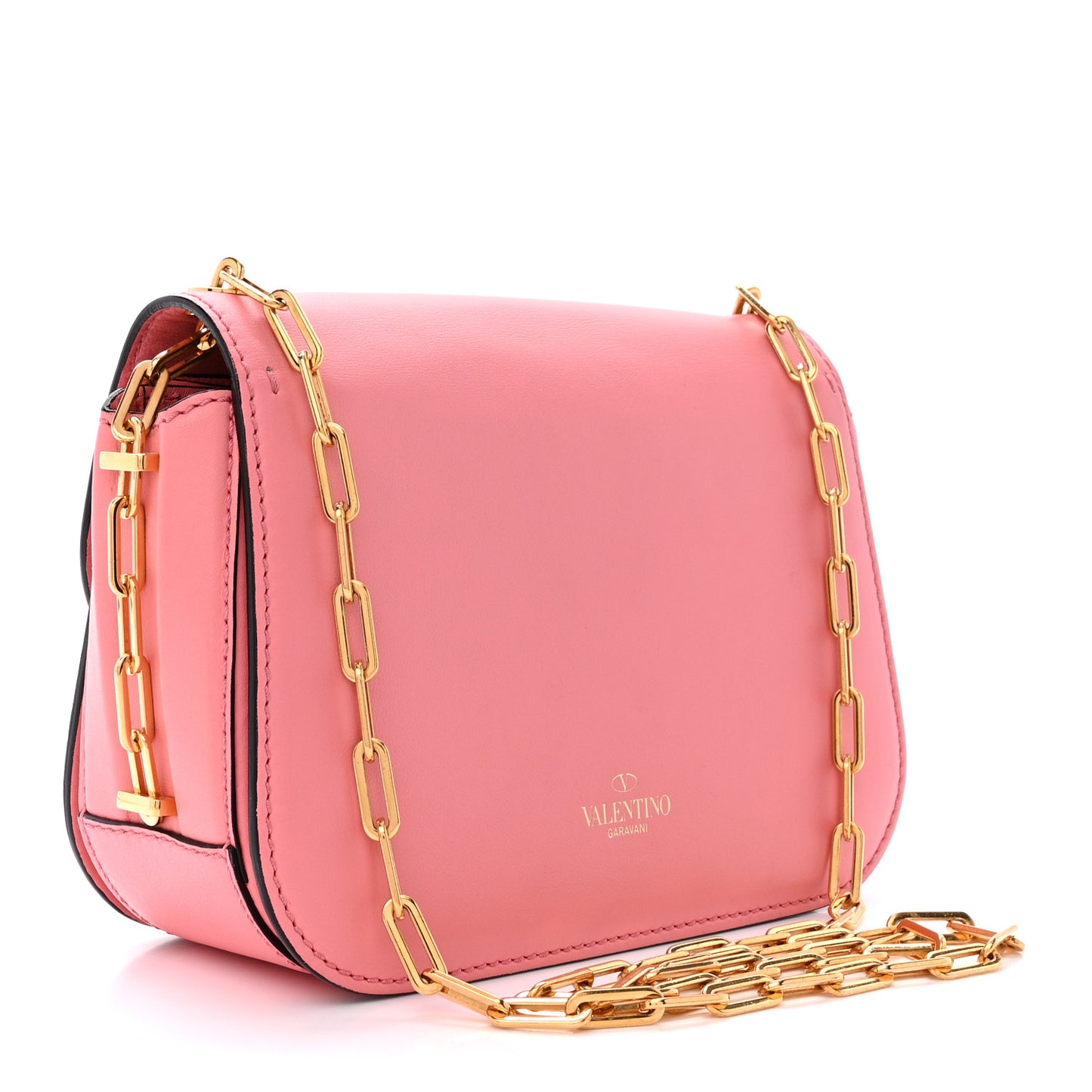 VALENTINO GARAVANI Vitello Chain Flap Bag Paradise Rose