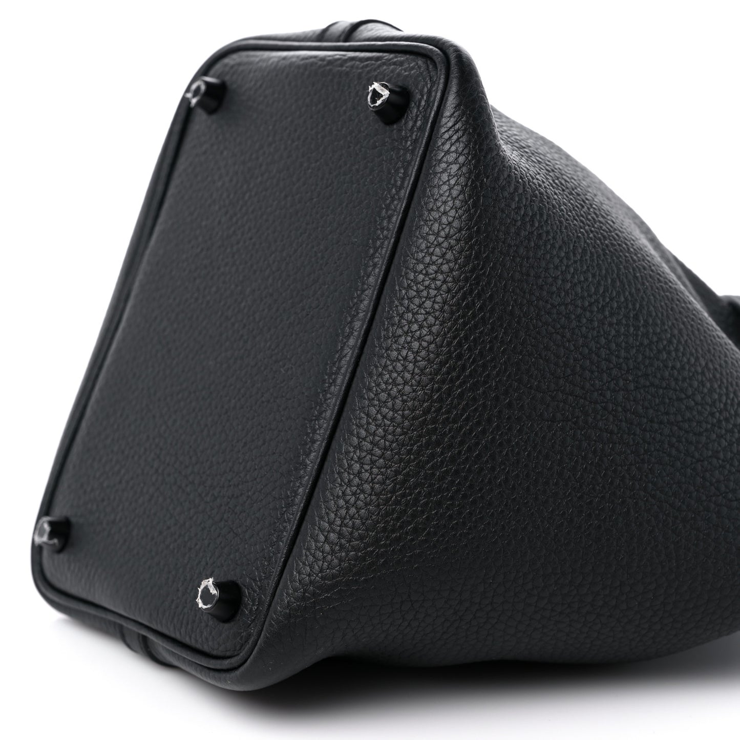 Taurillon Clemence Monochrome Picotin Lock 18 PM Black