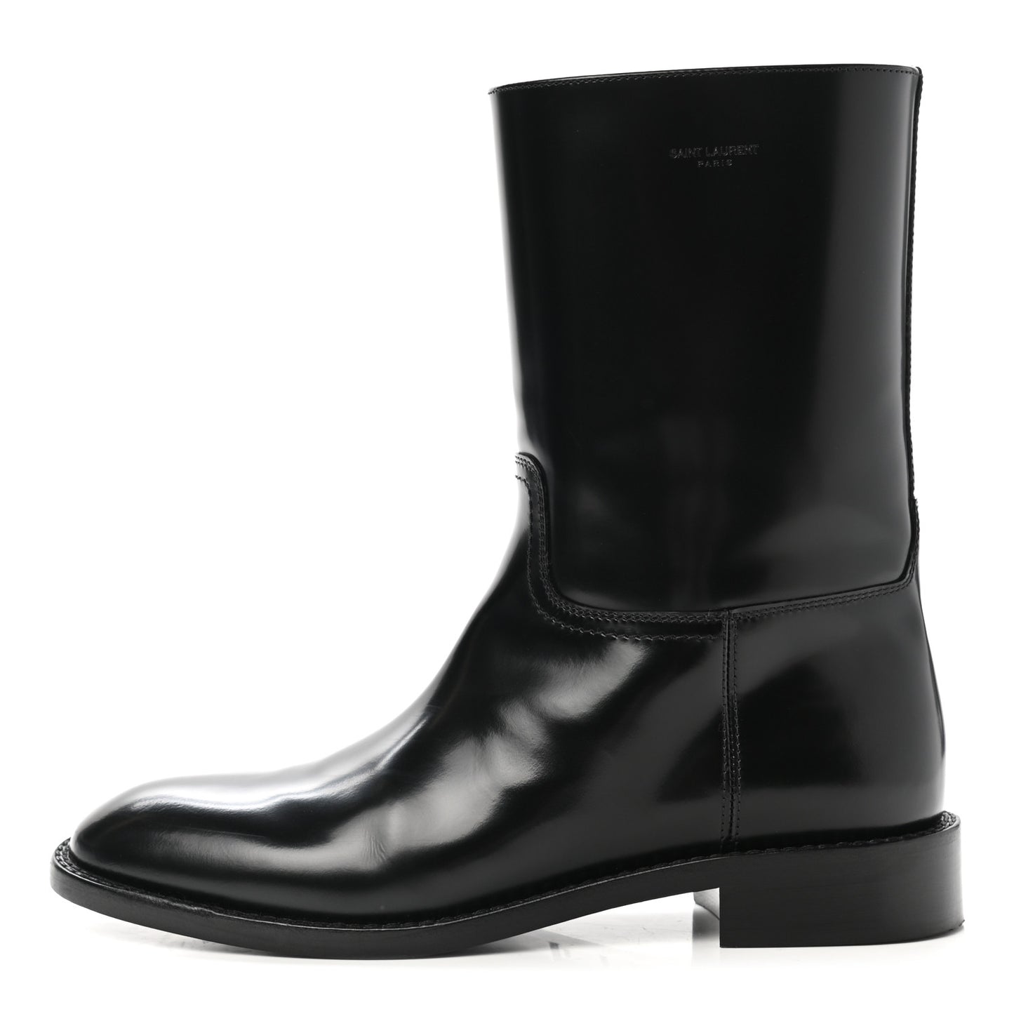 Patent Matte Calfskin Master Ankle Boots 37.5 Black