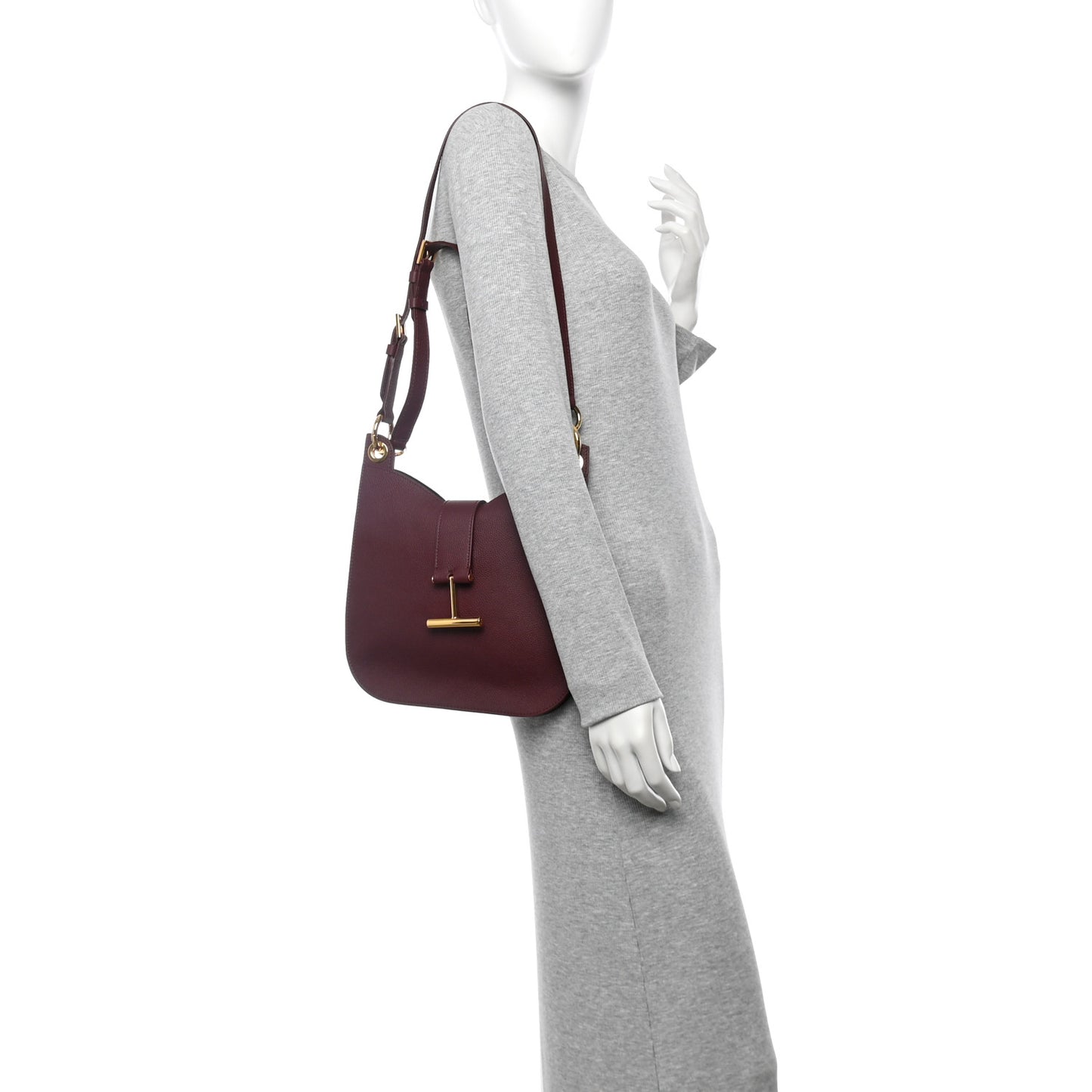 Grain Calfskin Small Tara Crossbody Red Plum
