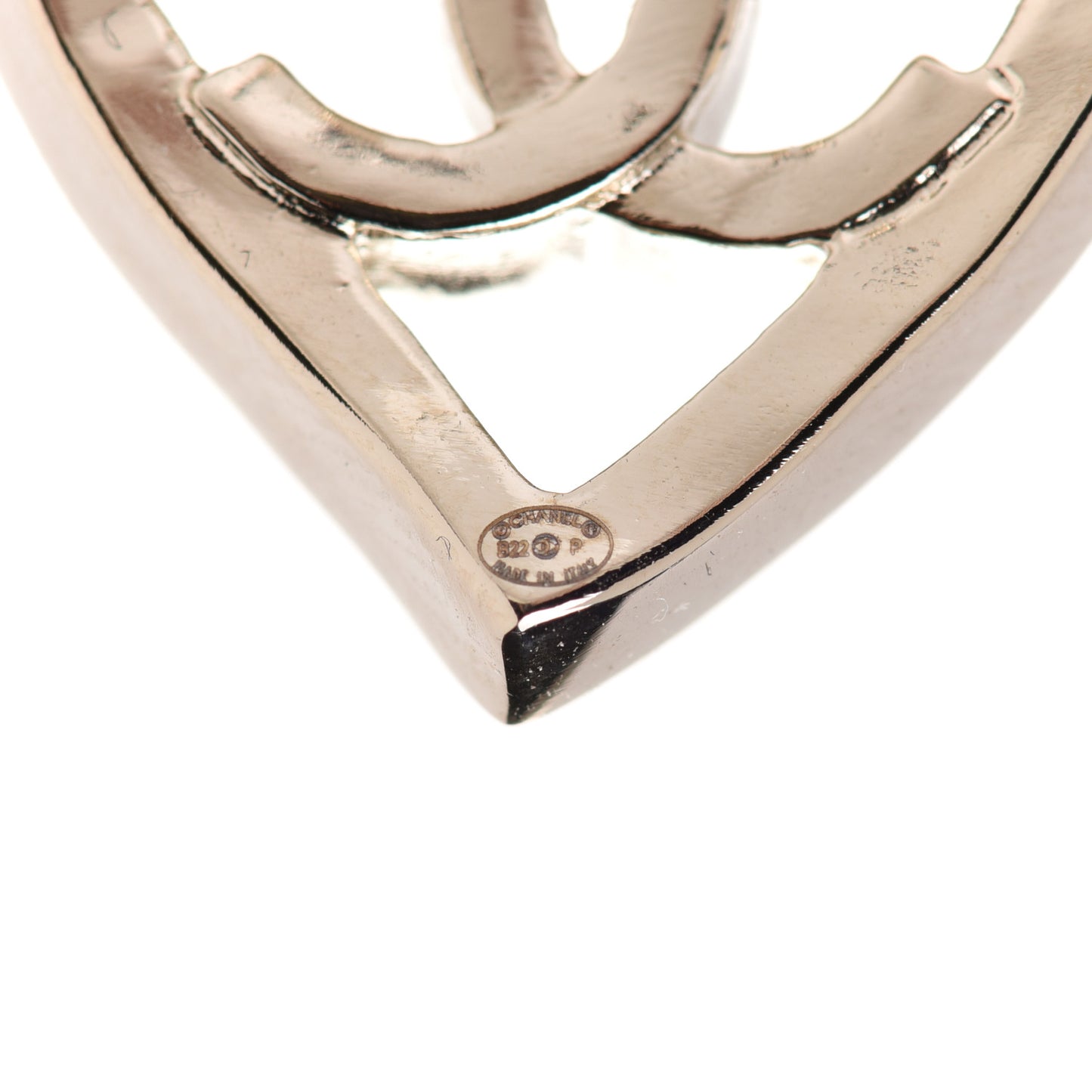 Metal CC Heart Coco In Love Earrings Gold
