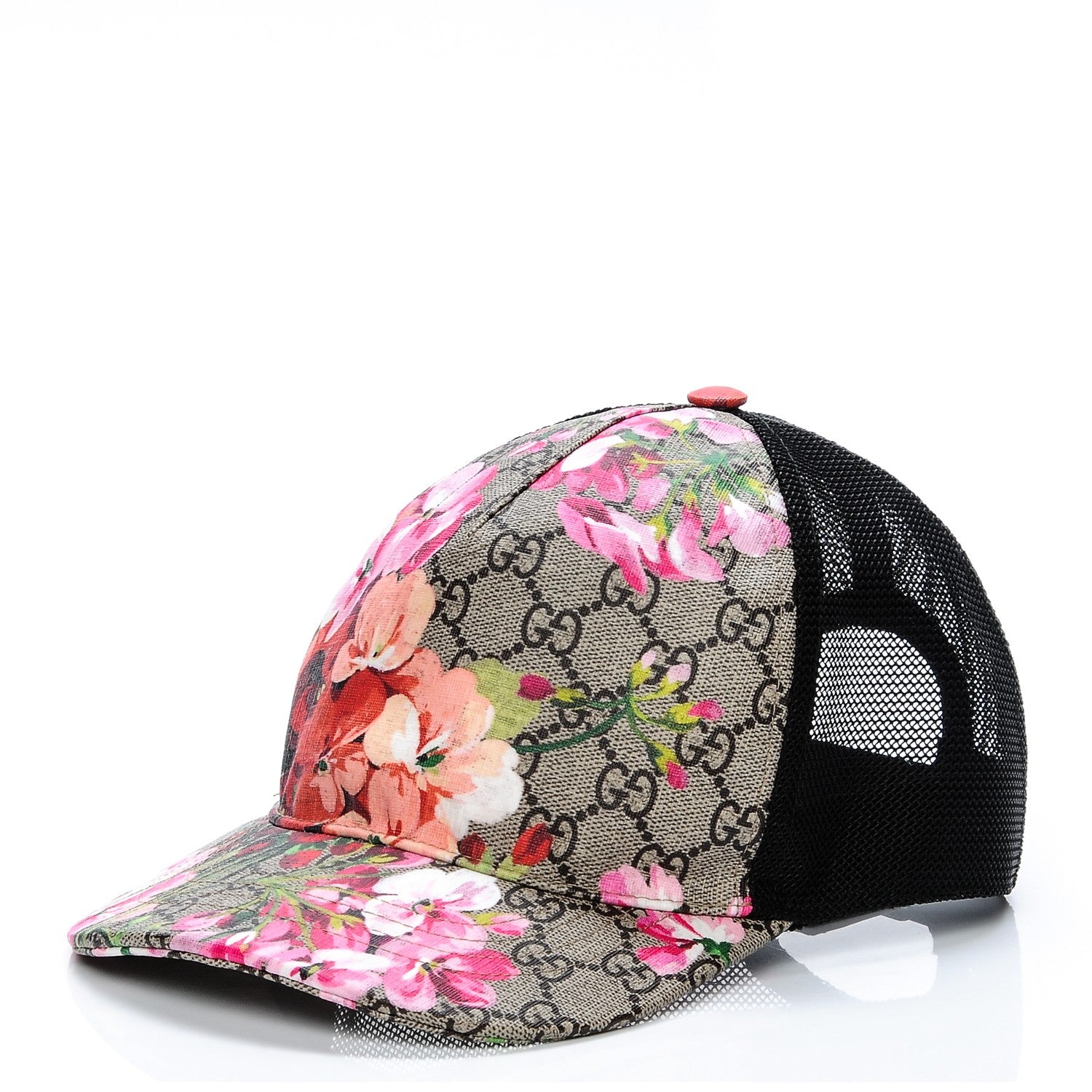 Gucci GG Supreme Monogram Blooms Baseball Hat M Beige Multicolor