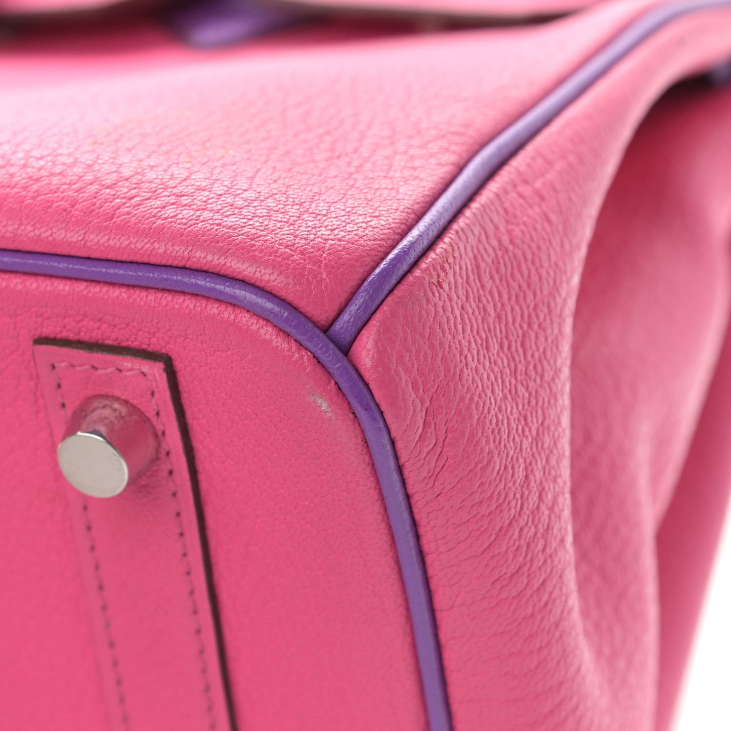 Chevre Bi-Color Horseshoe Birkin 30 Rose Shocking Iris