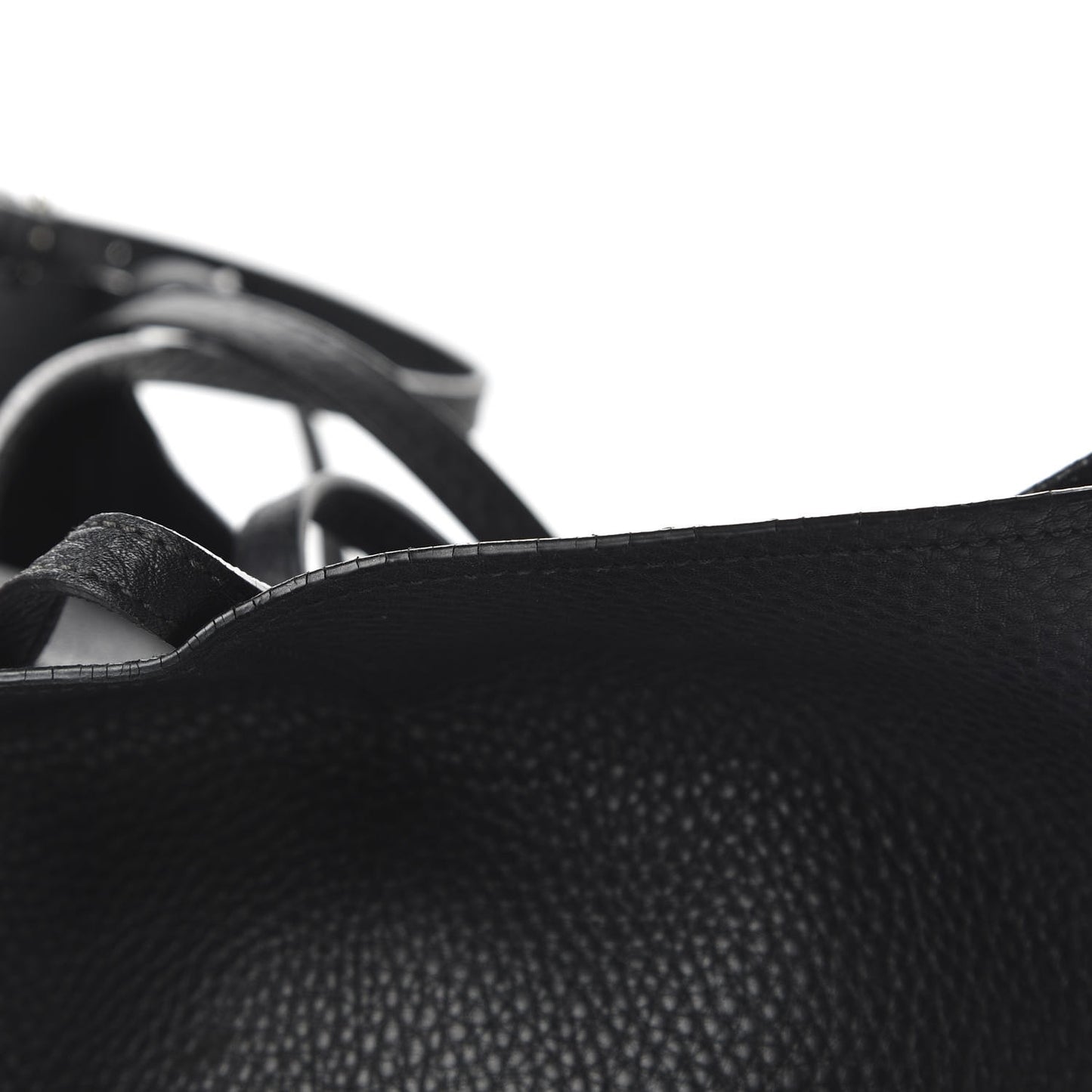 Vitello Daino Etiquette Shopping Bag Black