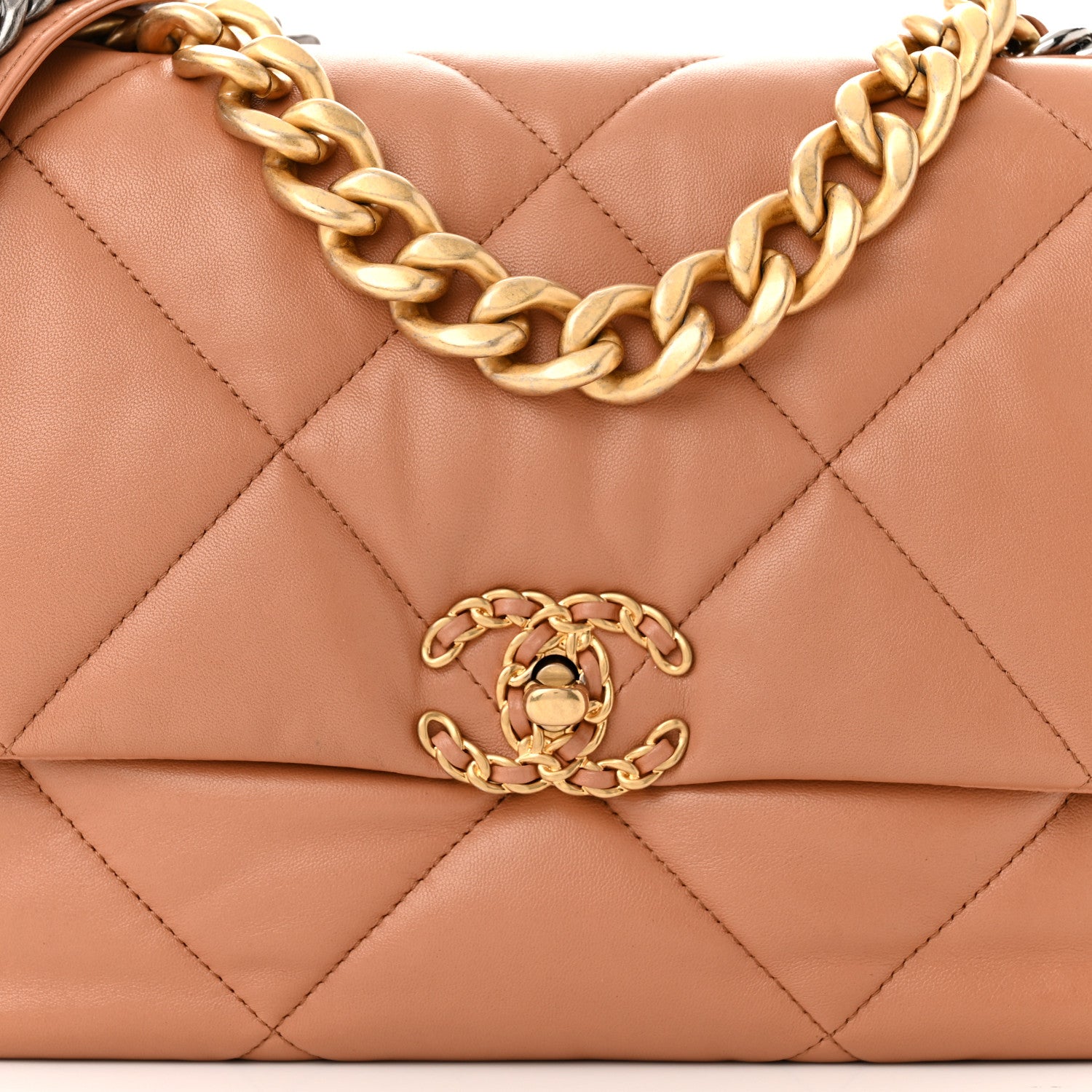Chanel Lambskin Quilted Large Chanel 19 Flap Brown 8 of 11