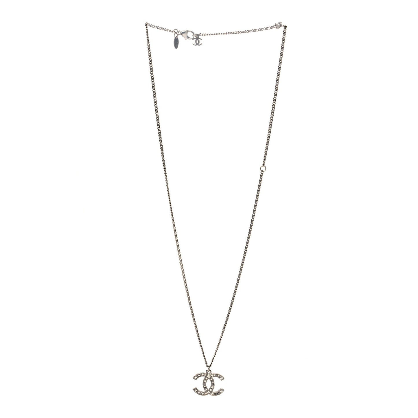 Crystal Timeless CC Necklace Ruthenium