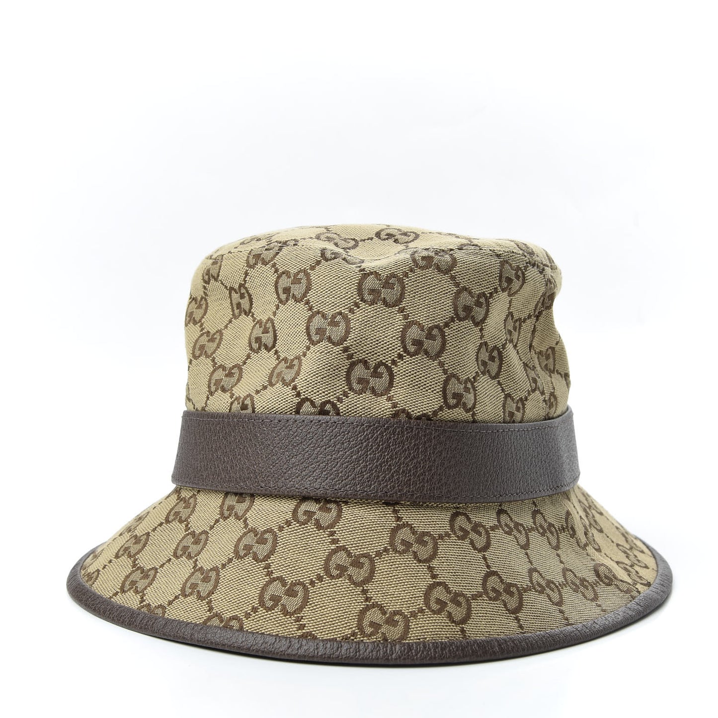 Monogram Textured Dollar Calfskin GG Jago Bucket Hat M Cacao Beige
