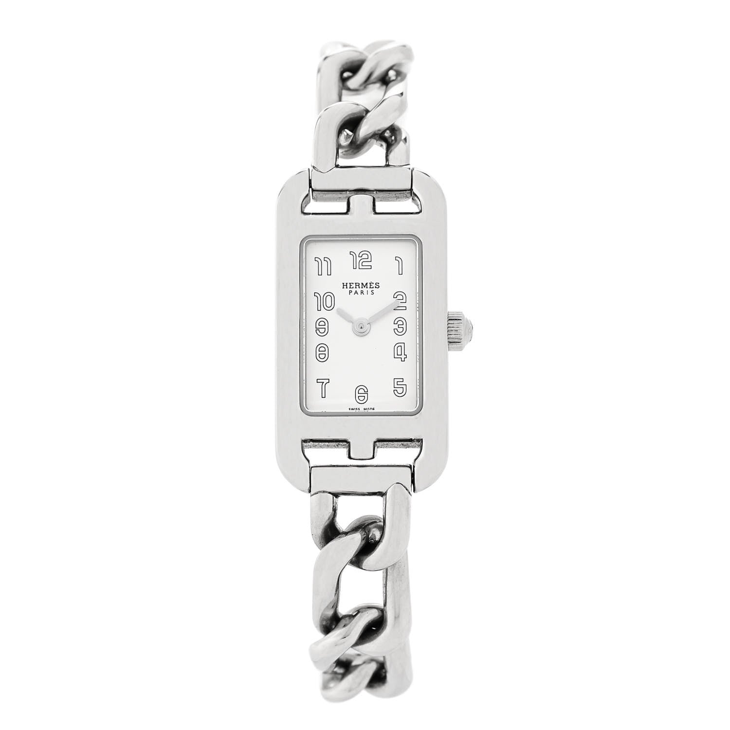 HERMES アナログ時計 ホワイトダイヤル Hermes Stainless Steel 17mm Nantucket Quartz Watch 1919577