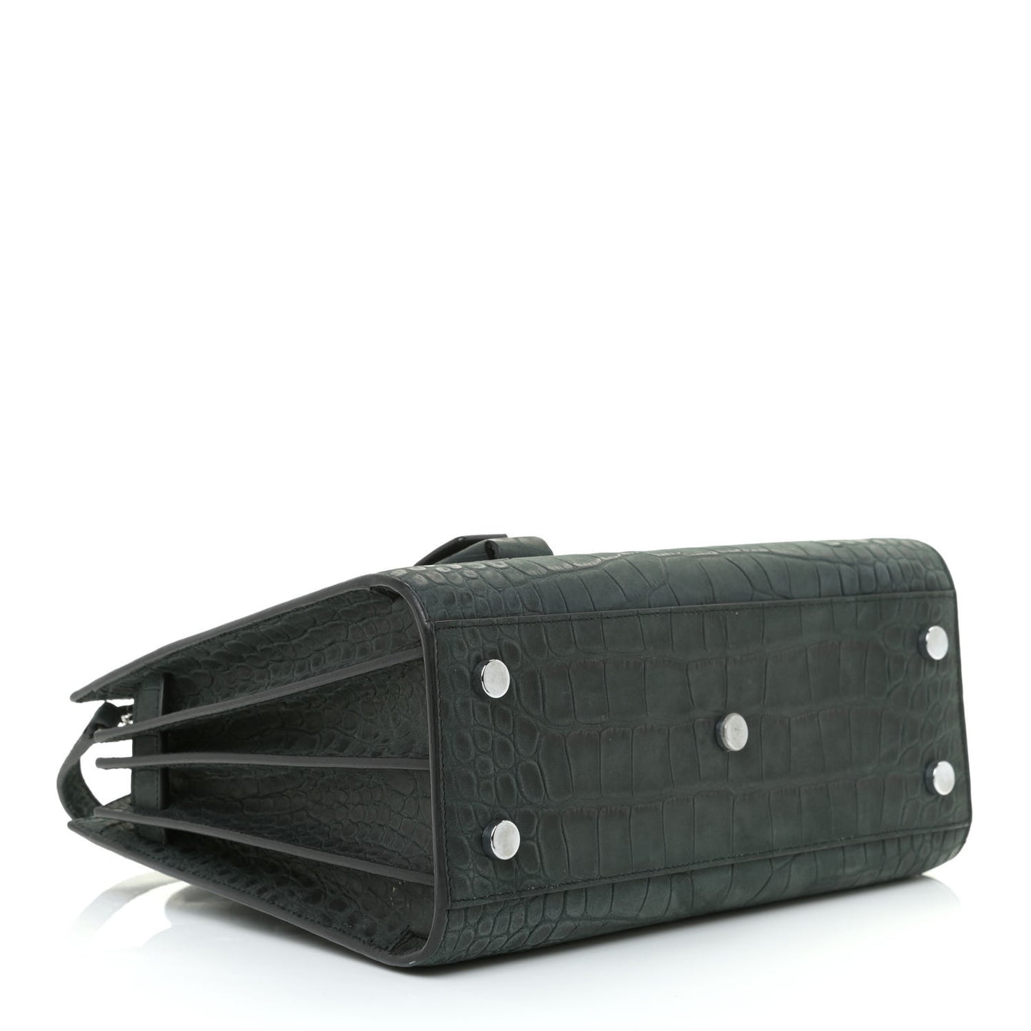 Crocodile Embossed Nubuck Baby Sac De Jour Dark Anthracite
