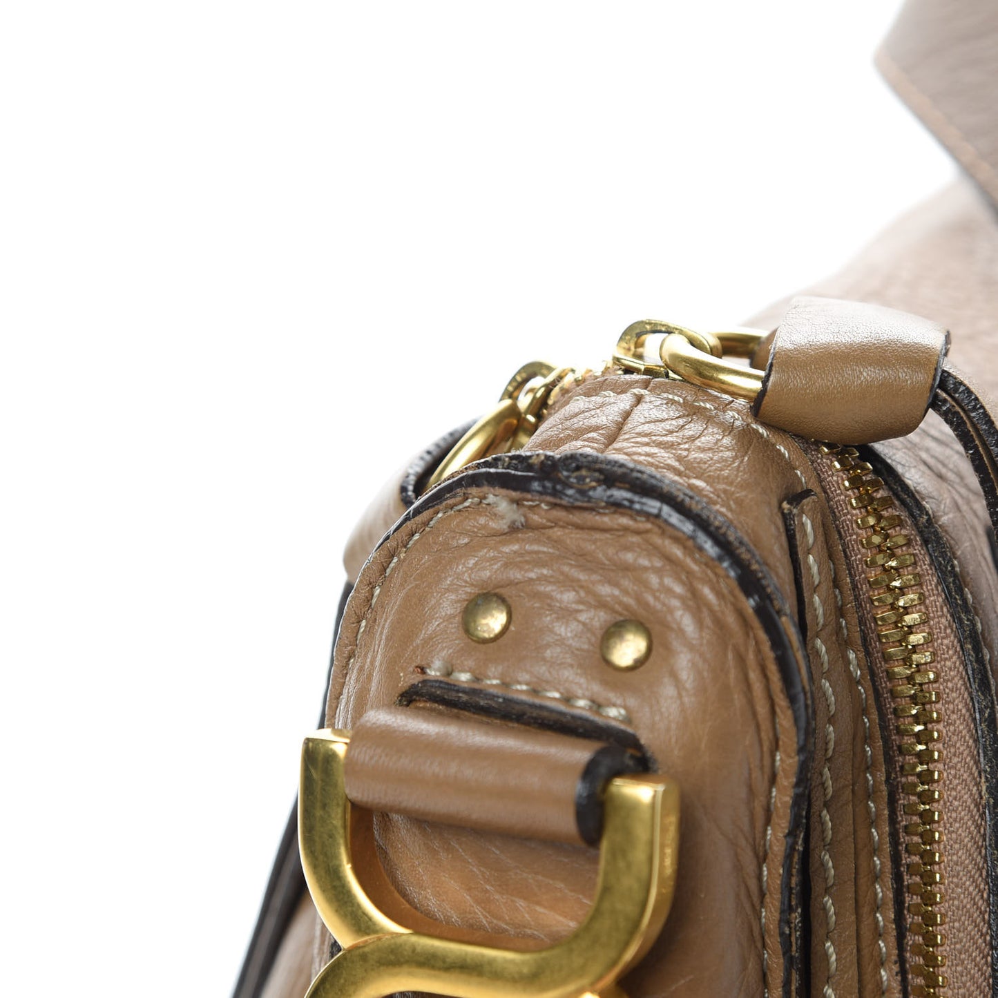 Calfskin Medium Marcie Round Zip Crossbody Bag Nut