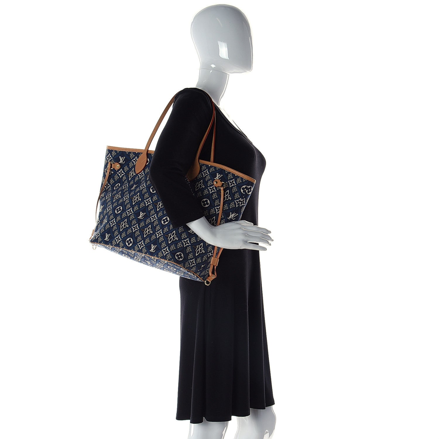 Louis Vuitton Jacquard Since 1854 Neverfull MM Blue 2 of 13