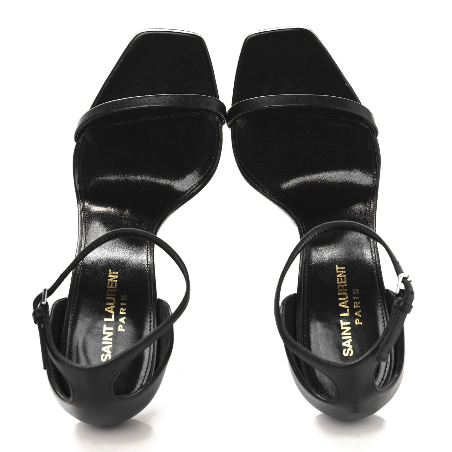 Calfskin Opyum 110 Sandals 38.5 Black Silver