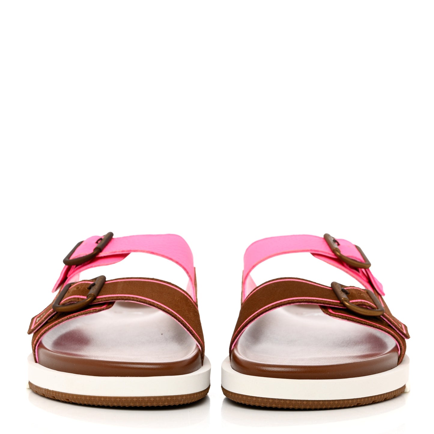 Mix Materials Mens LV Script Trainer Mules 10.5 Brown pink