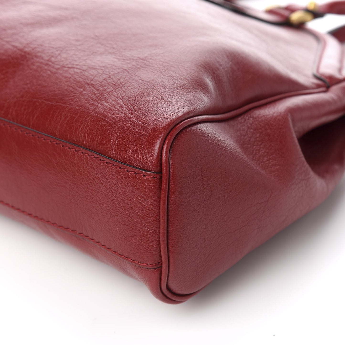 Calfskin Large Re(Belle) Top Handle Bag Red