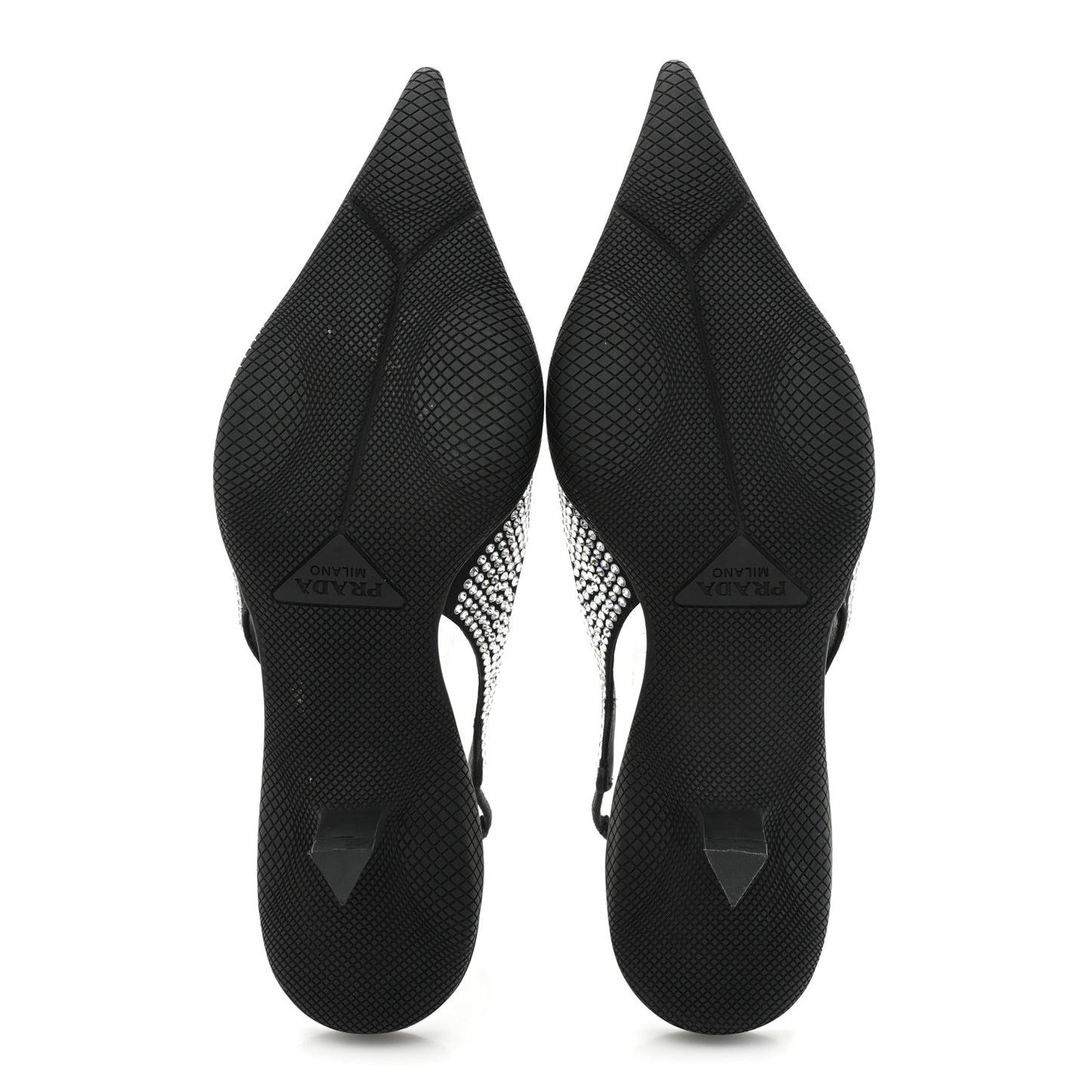 Satin Crystal Logo 45mm Slingback Pumps 37 Cristal