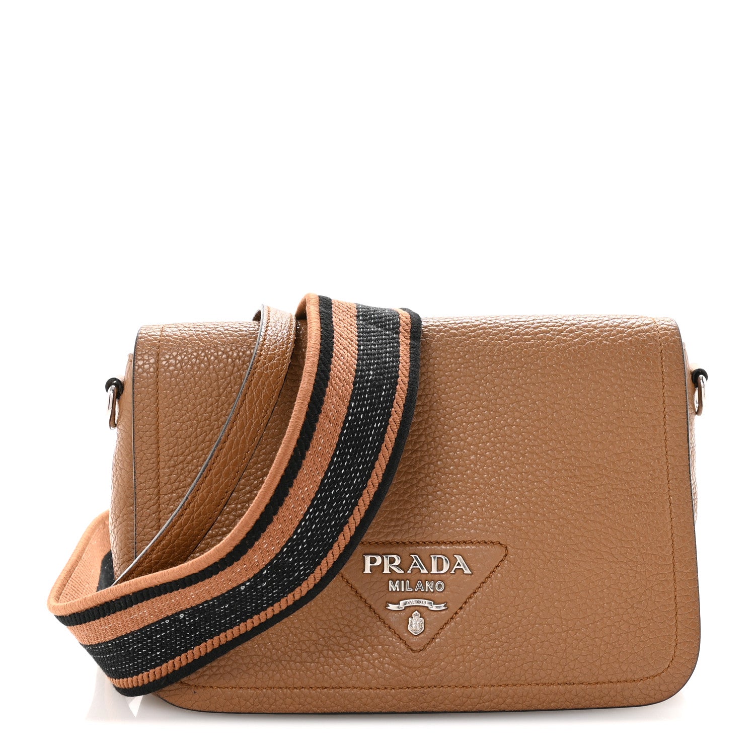 Prada Vitello Daino Soft Flap Crossbody Caramel 1850385 – FASHIONPHILE