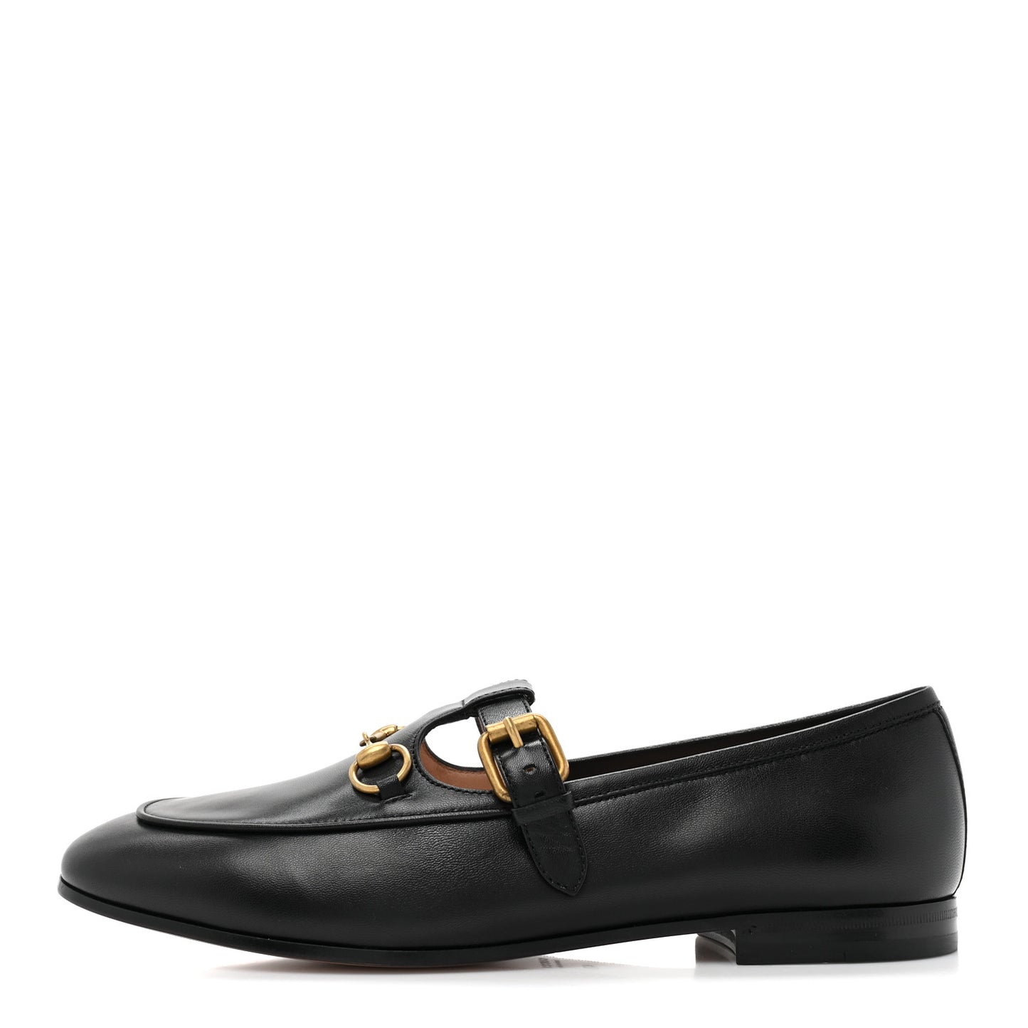Malaga Kid Womens Horsebit Buckle Strap Loafers 40 Black