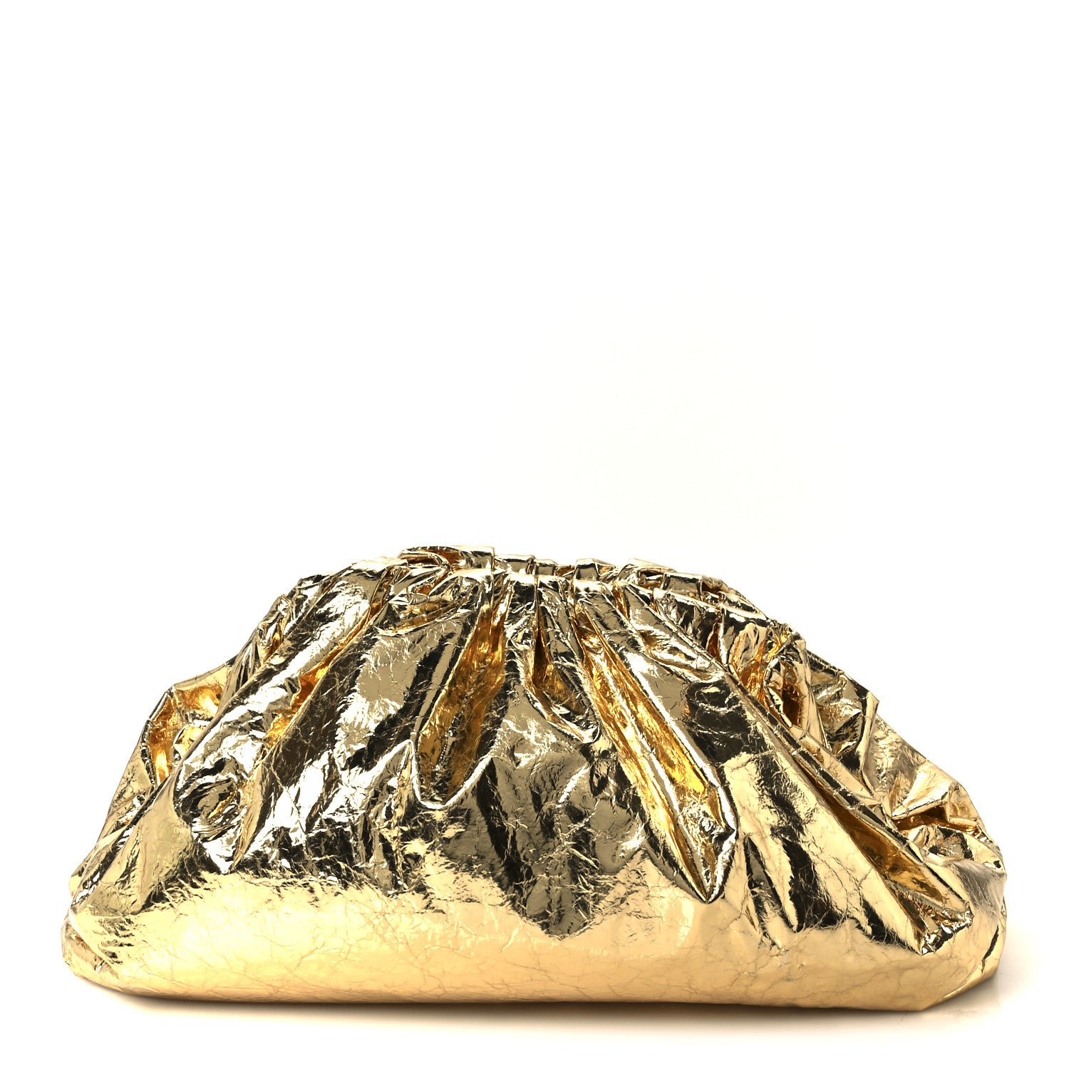 【レア】BOTTEGA VENETA 特注マルコポーロポーチ Bottega Veneta Metallic Crinkled Lambskin The Pouch Oversized