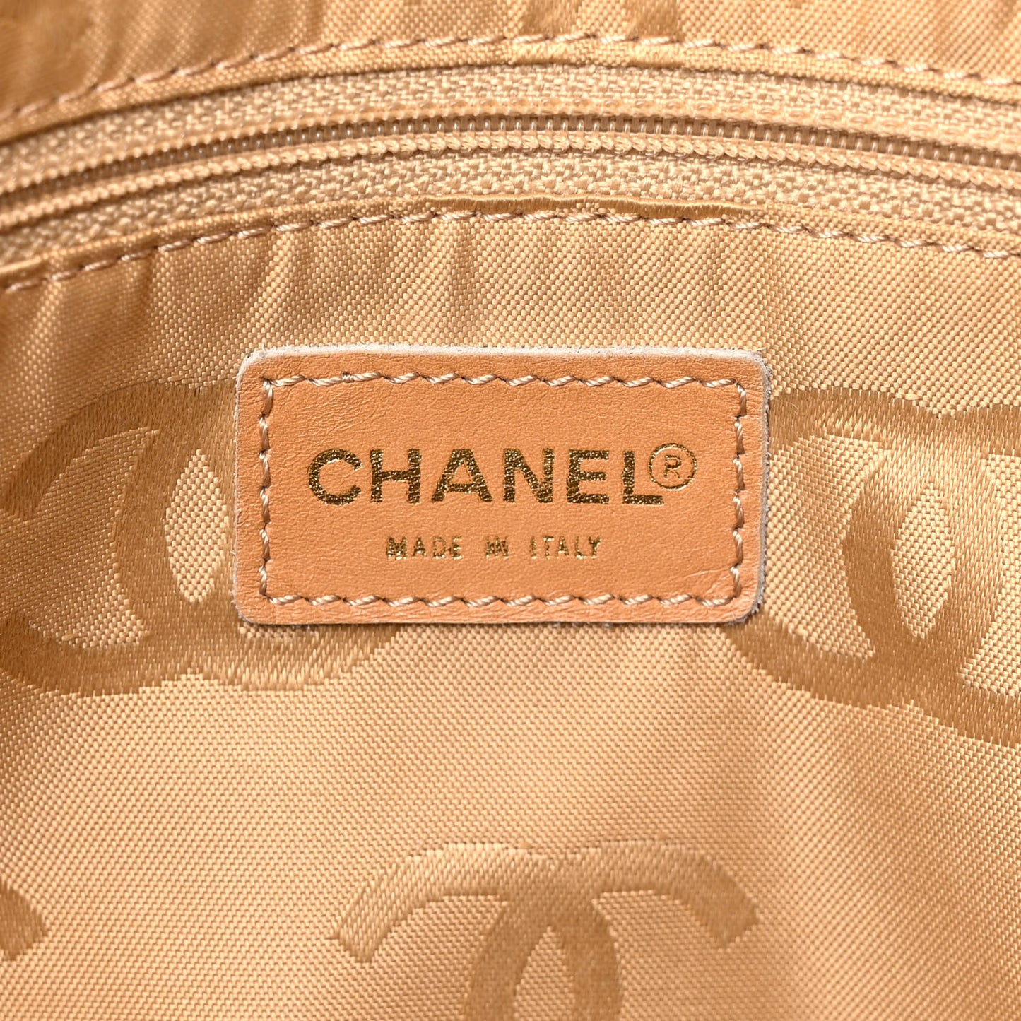 Calfskin Stitched Shoulder Bag Beige