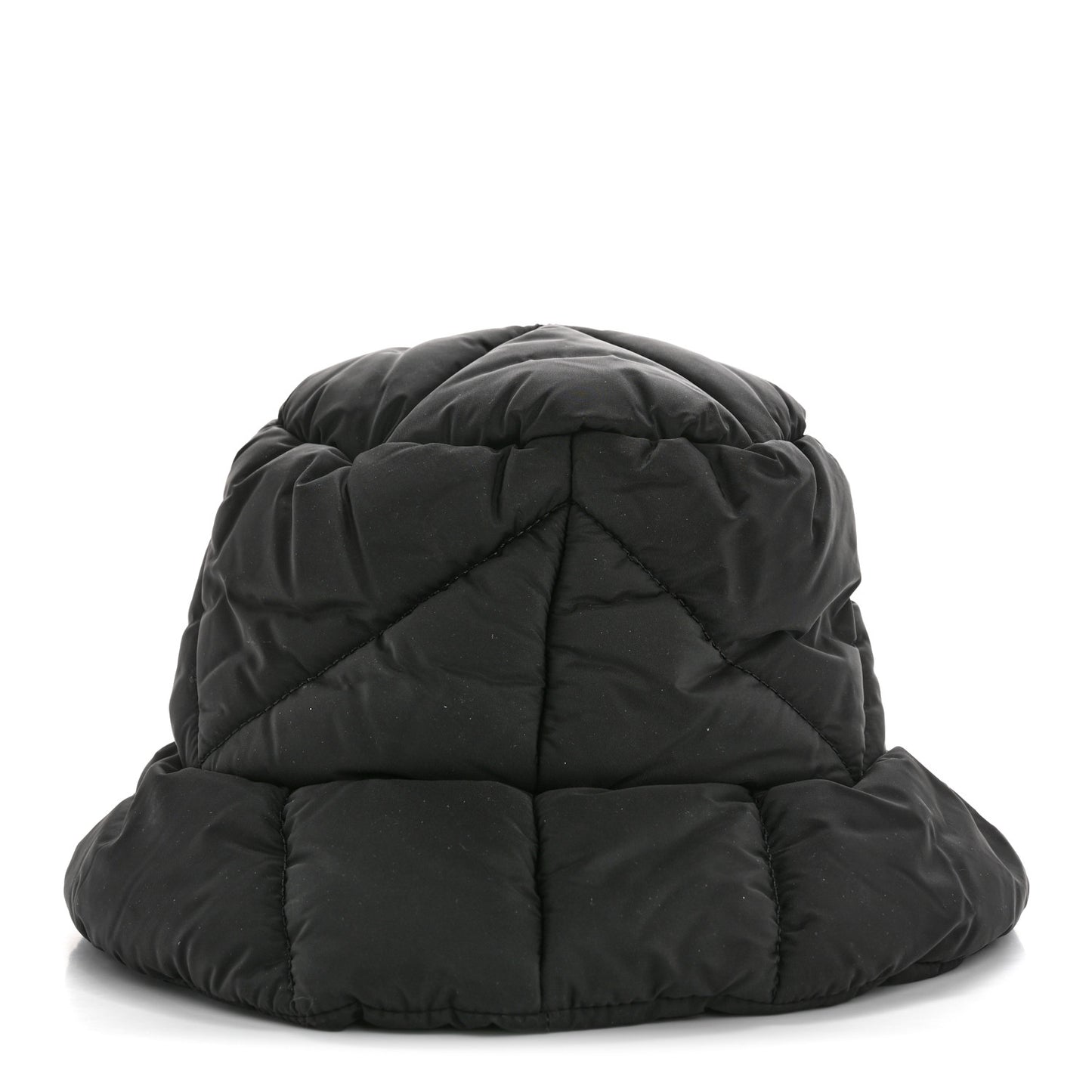 Nylon Triangle Quilted Padded Bucket Hat M Black