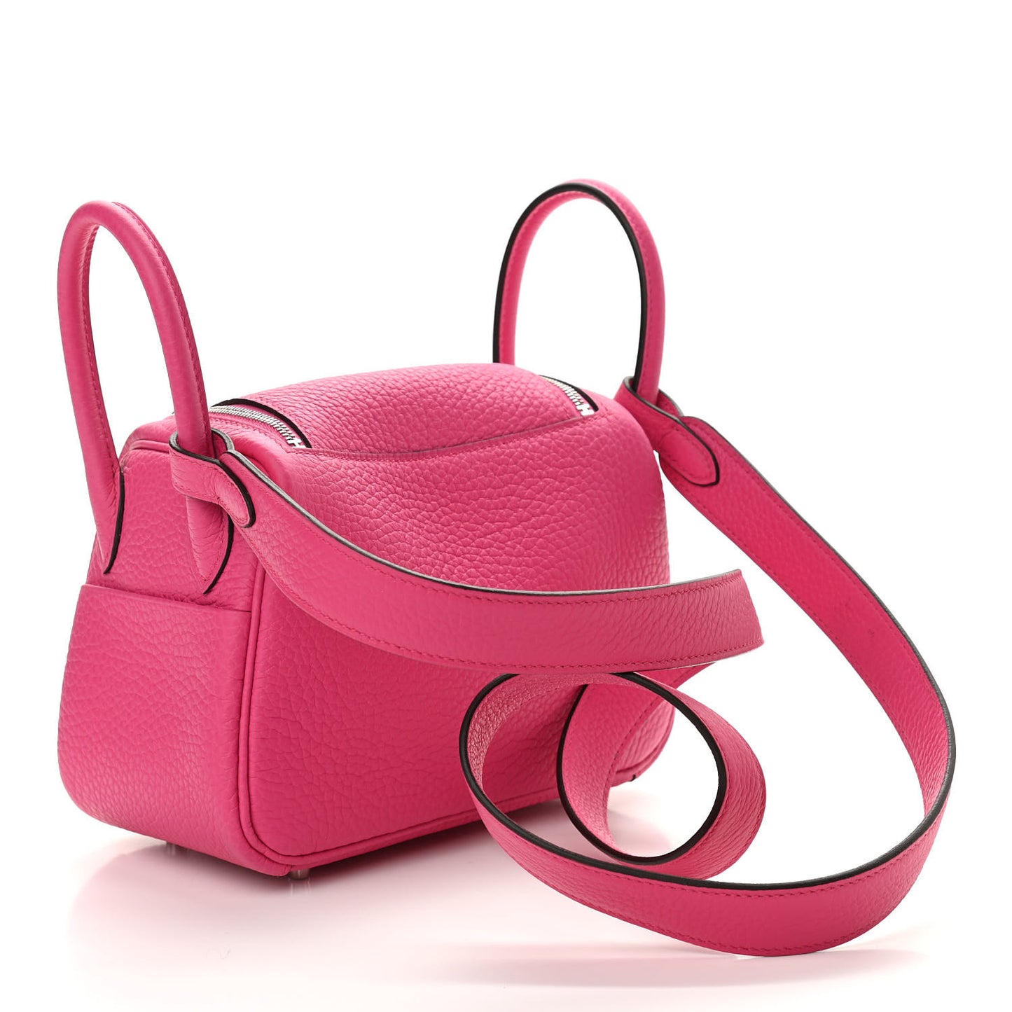 Taurillon Clemence Mini Lindy 20 Rose Shocking