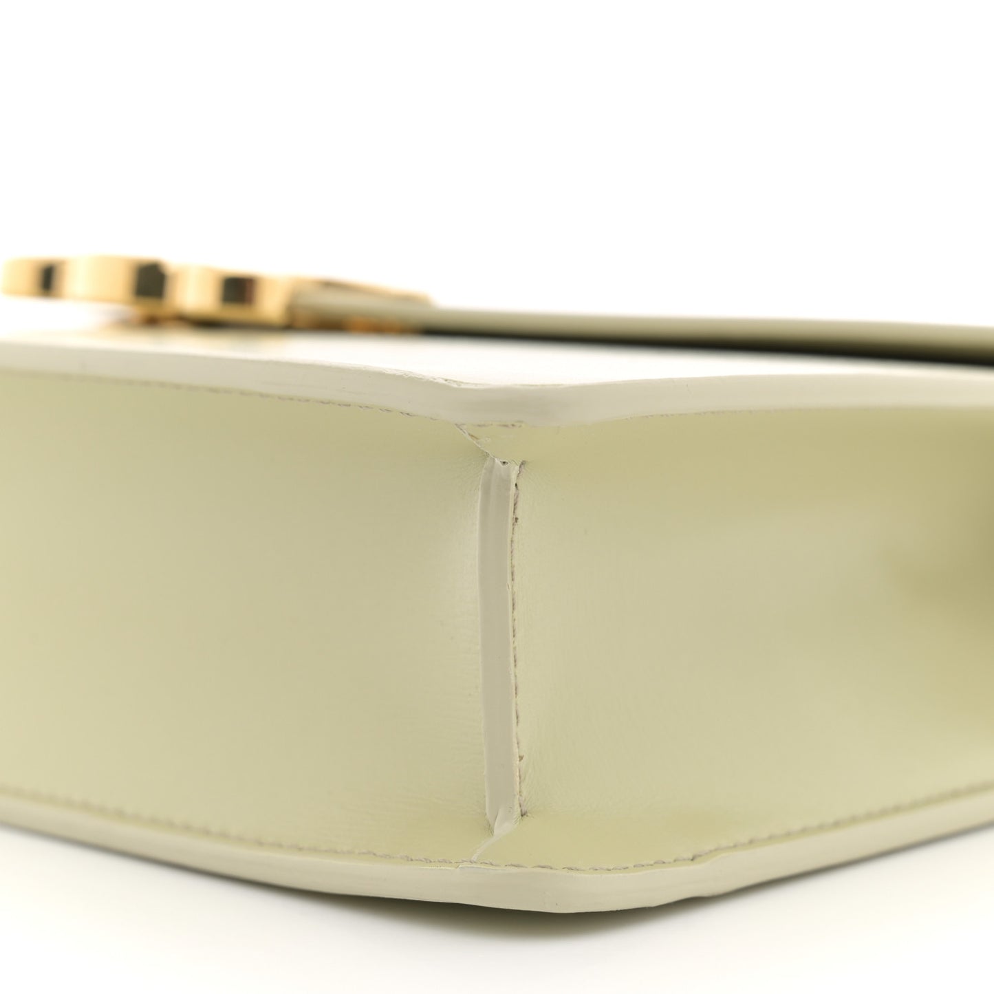 Shiny Calfskin Triomphe Margo Wallet on Chain Almond Green