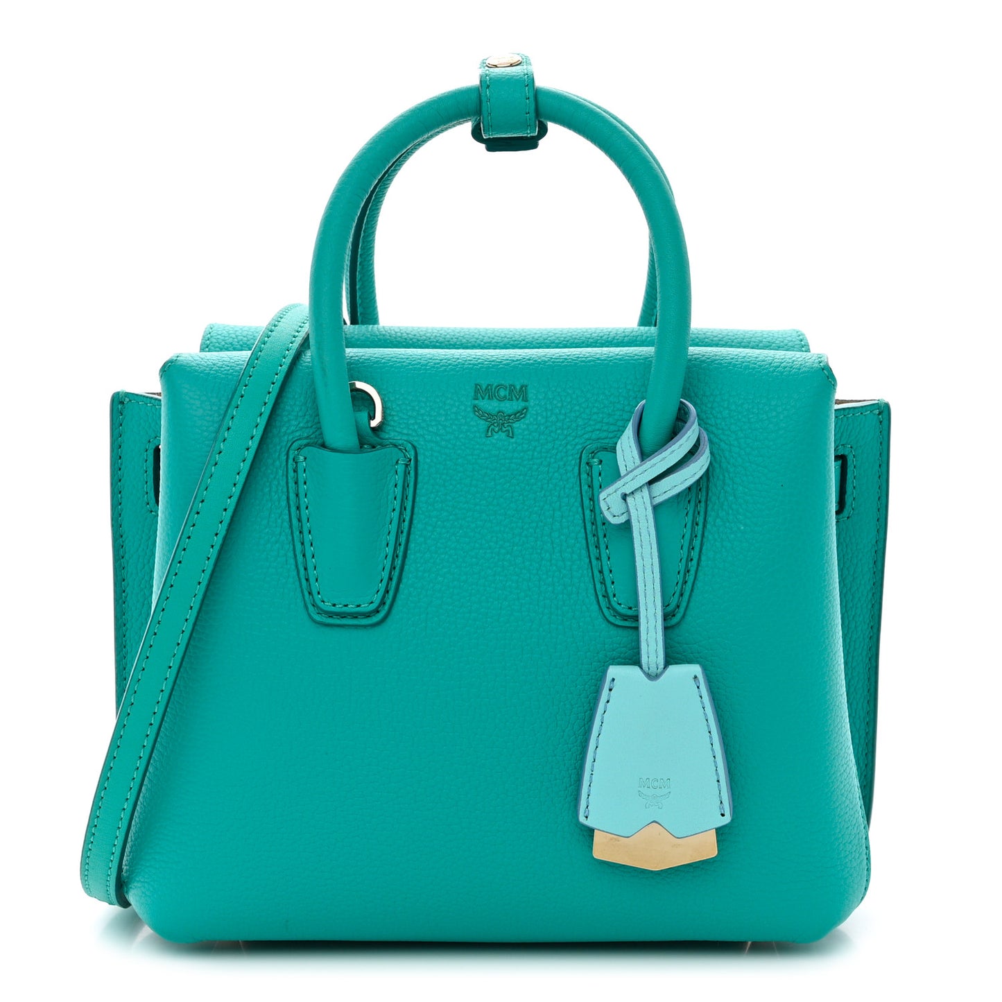 Grained Calfskin Mini Milla Tote Oasis Green