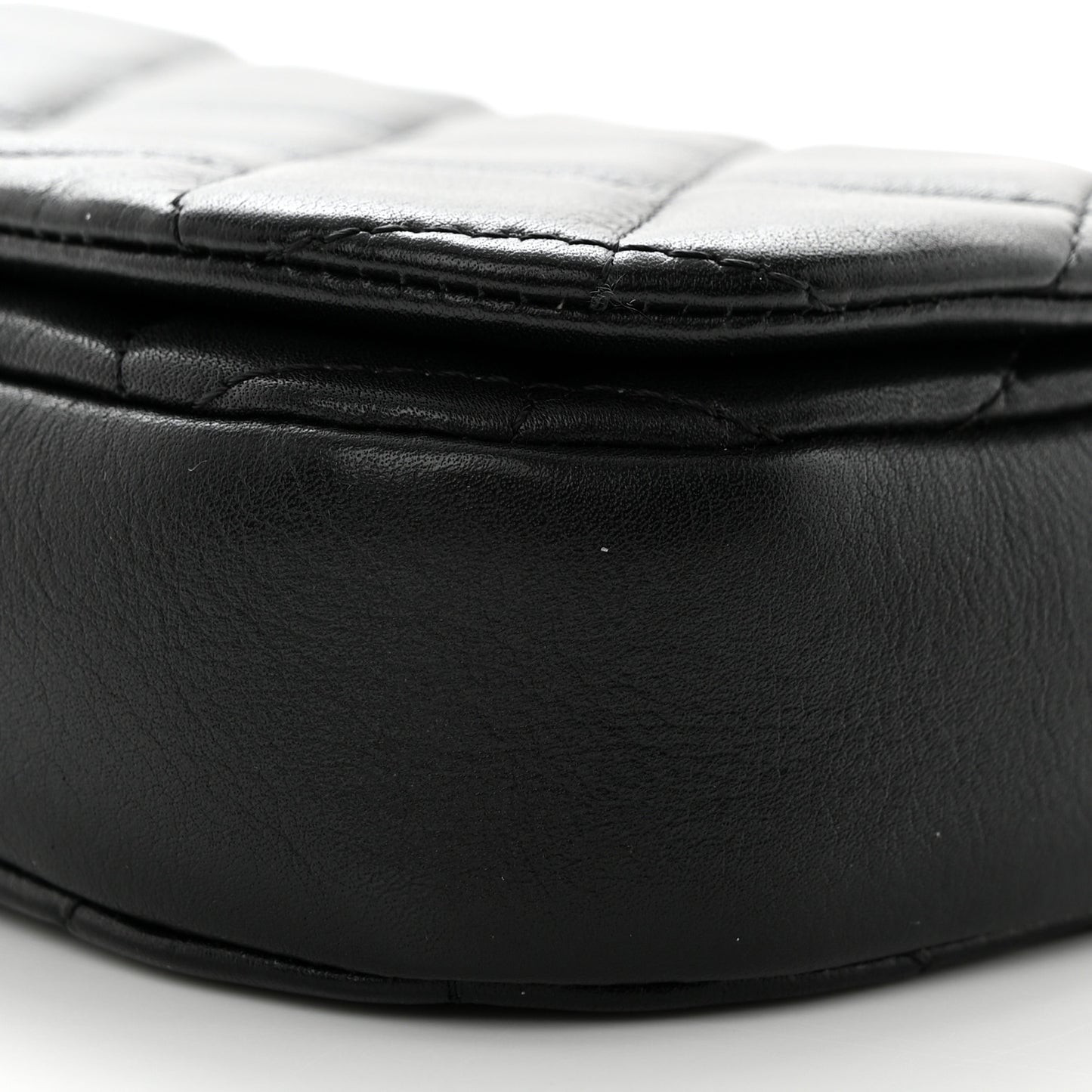 Calfskin Quilted Coco Mail Clutch With Chain Black