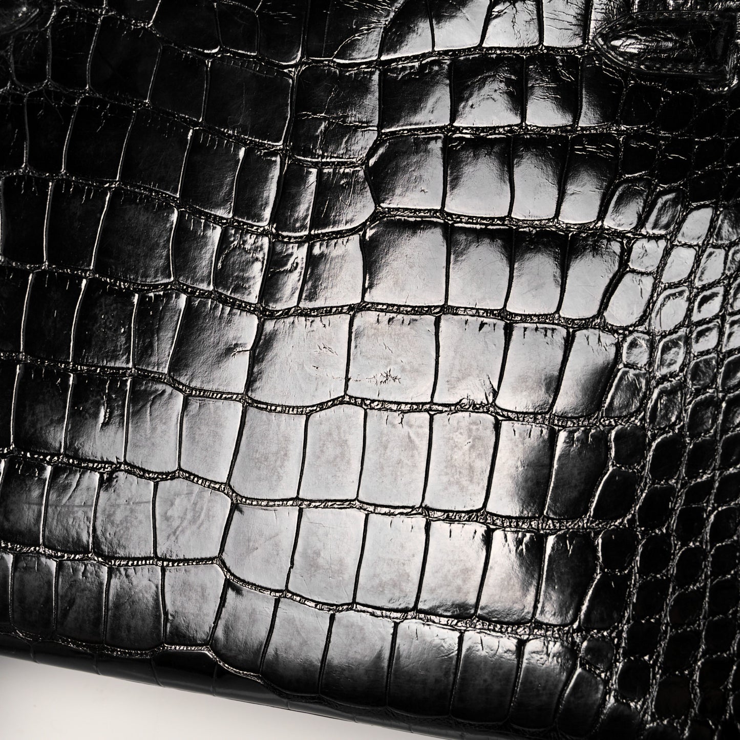 Shiny Alligator Kelly Sellier 28 Black