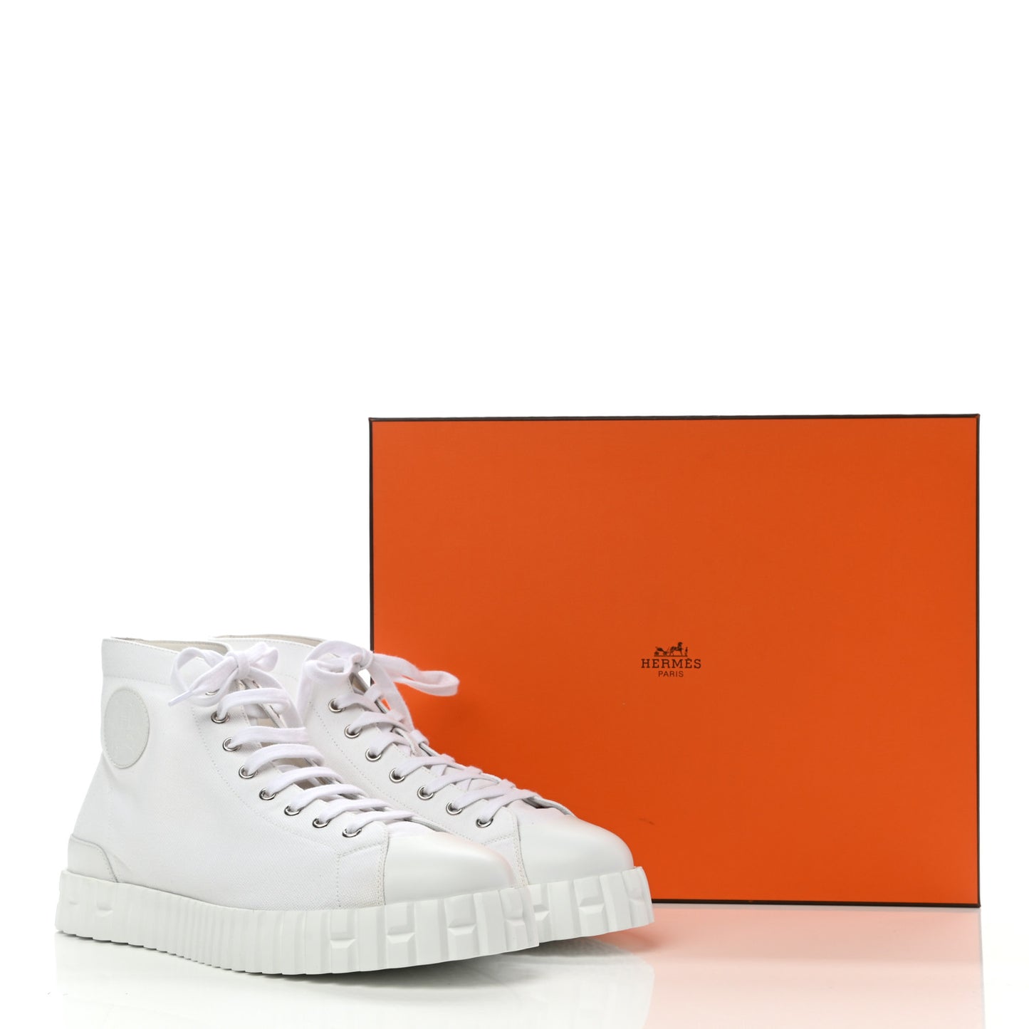 Canvas Calfskin Mens Climb Sneakers 42.5 White