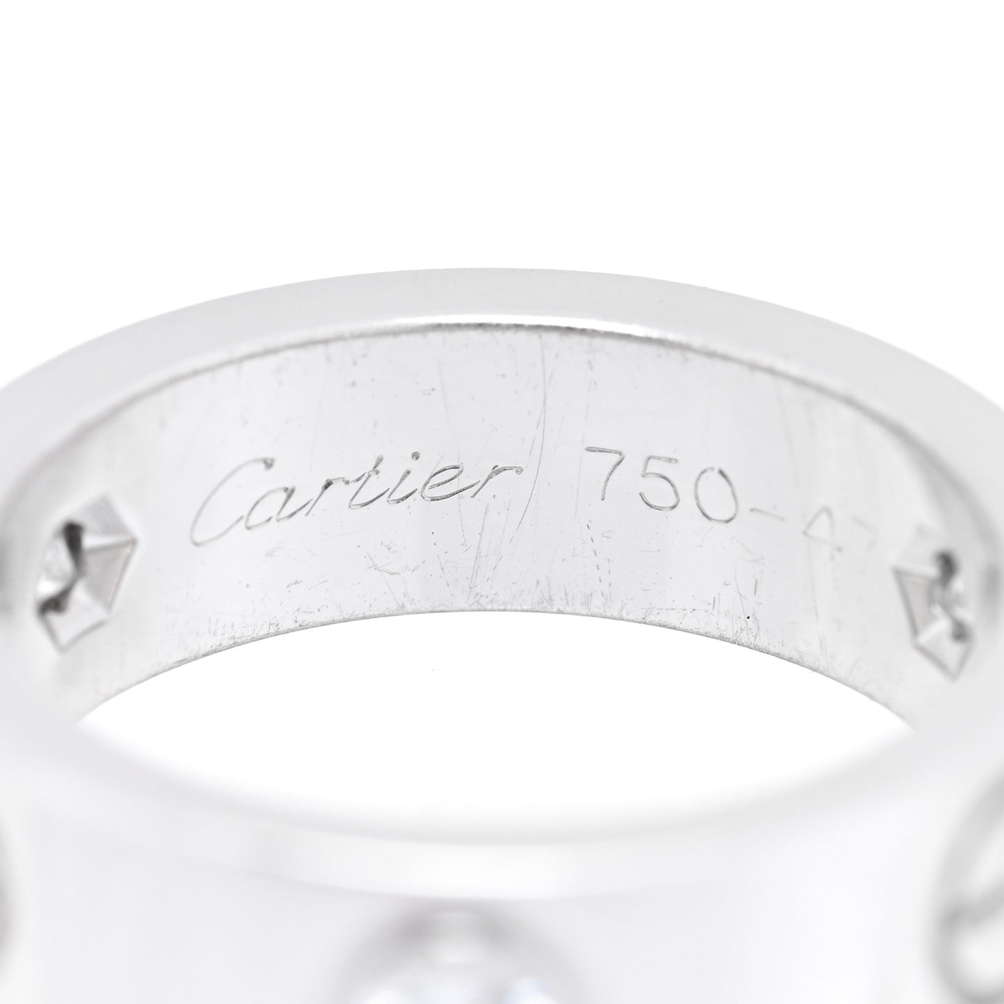 18K White Gold 3 Diamond 5.5mm LOVE Ring 47 4