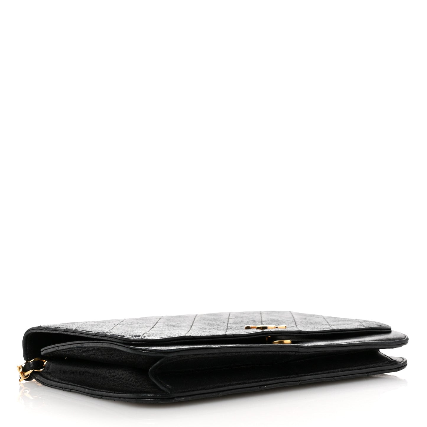 Lambskin Quilted Small Single Flap Black