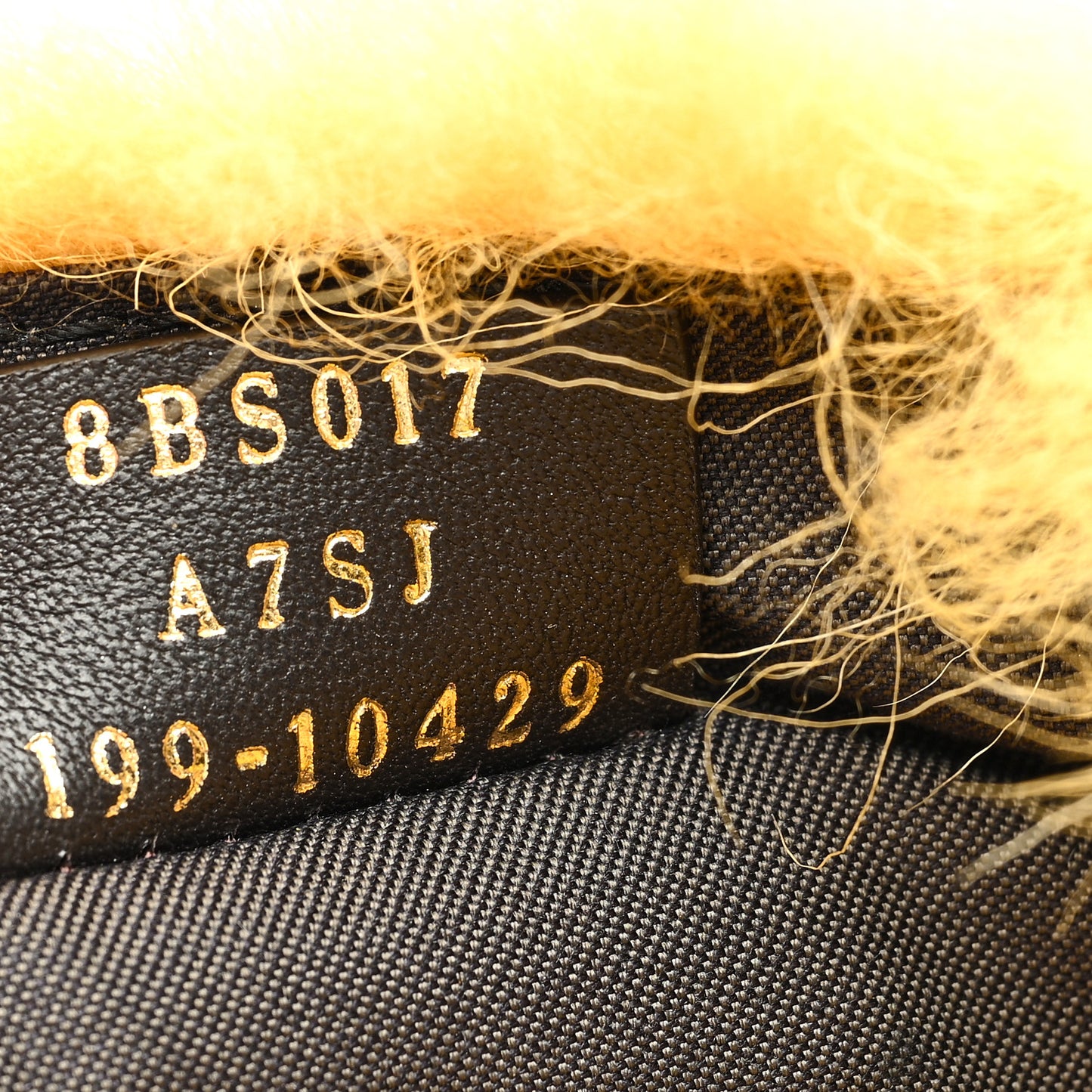 Shearling Shiny Nappa Mini Baguette Yellow